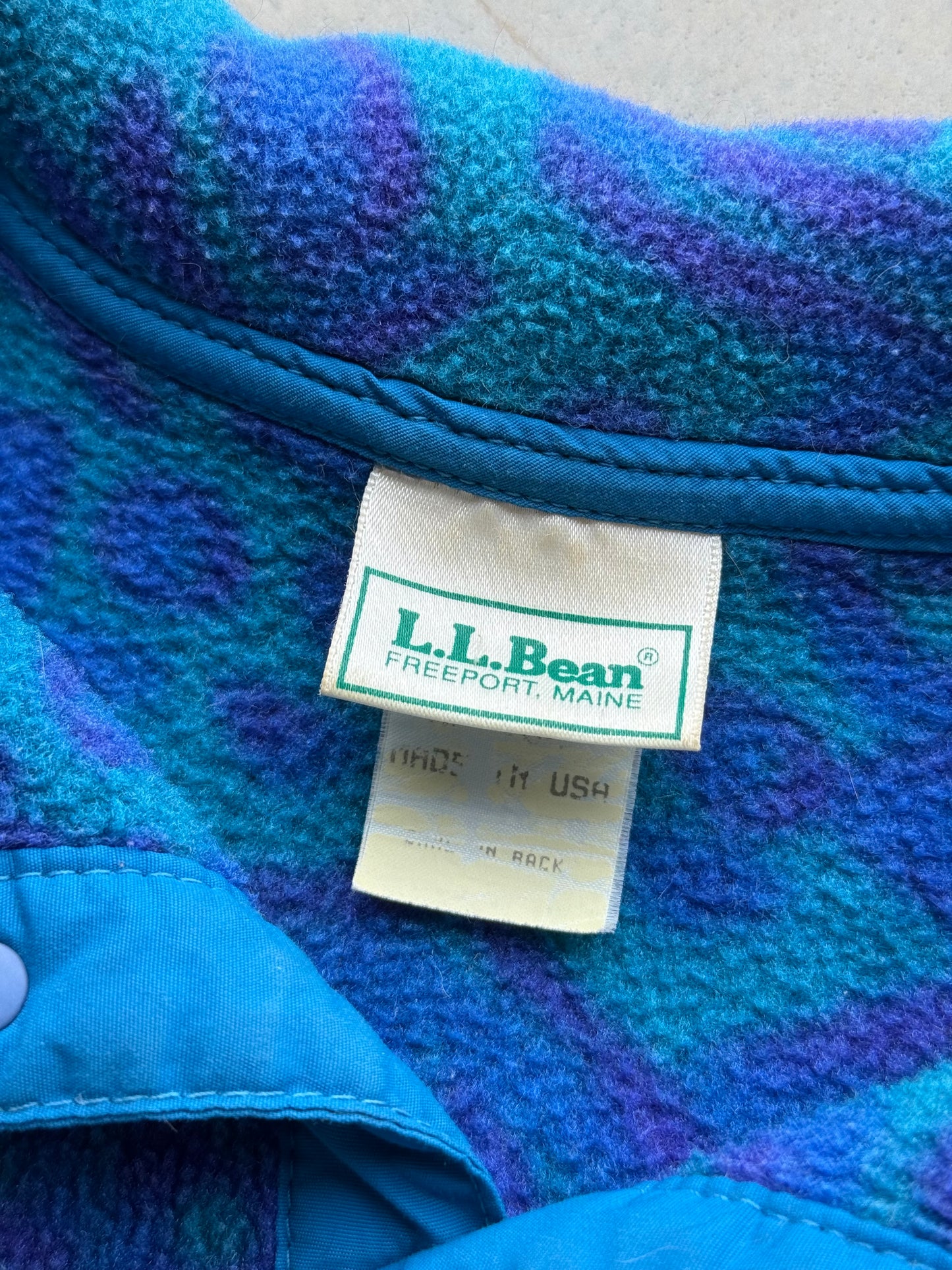 Vintage 90s LL Bean Blue & Purple Fleece ( Wmns Medium )