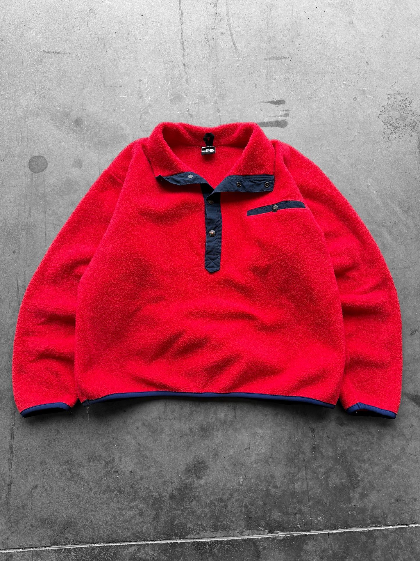 Vintage 1990s The North Face Red Made In USA Fleece ( Large )