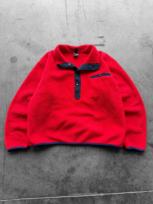 Vintage 1990s The North Face Red Made In USA Fleece ( Large )