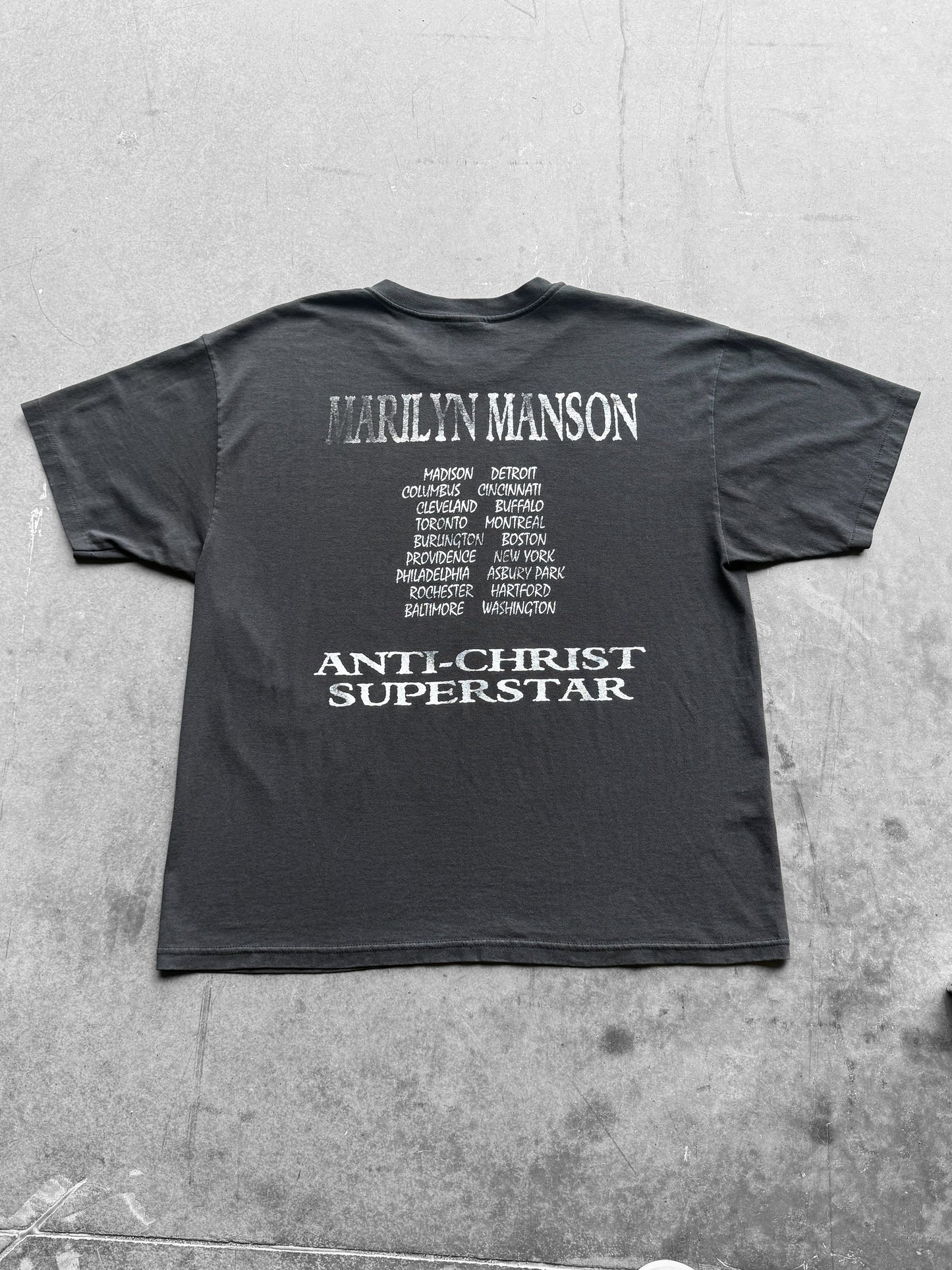 Rare Vintage 1990s Marilyn Manson Antichrist Superstar Bootleg Tour Tee ( XL )