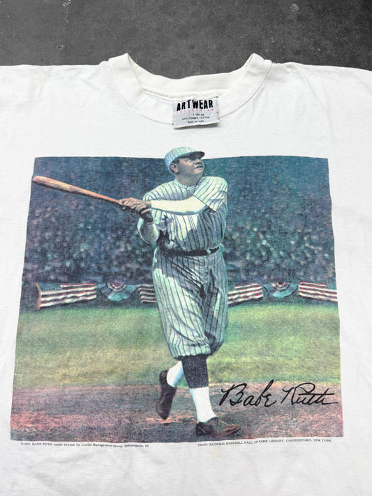 Vintage 1991 Babe Ruth Baseball Art Tee ( XL )
