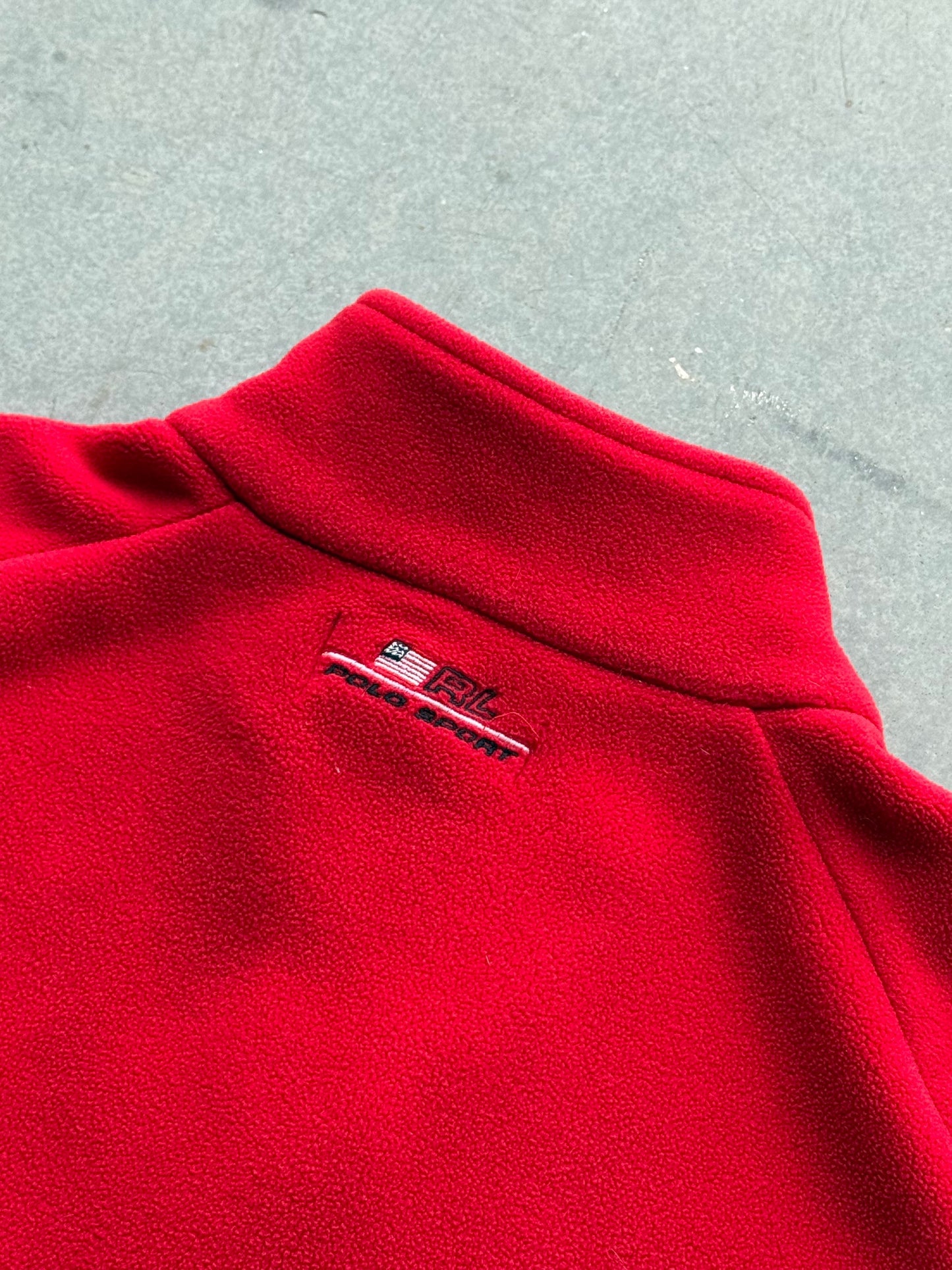 Vintage 1990s Polo Sport Ralph Lauren Quarter Zip Up Fleece ( Large )
