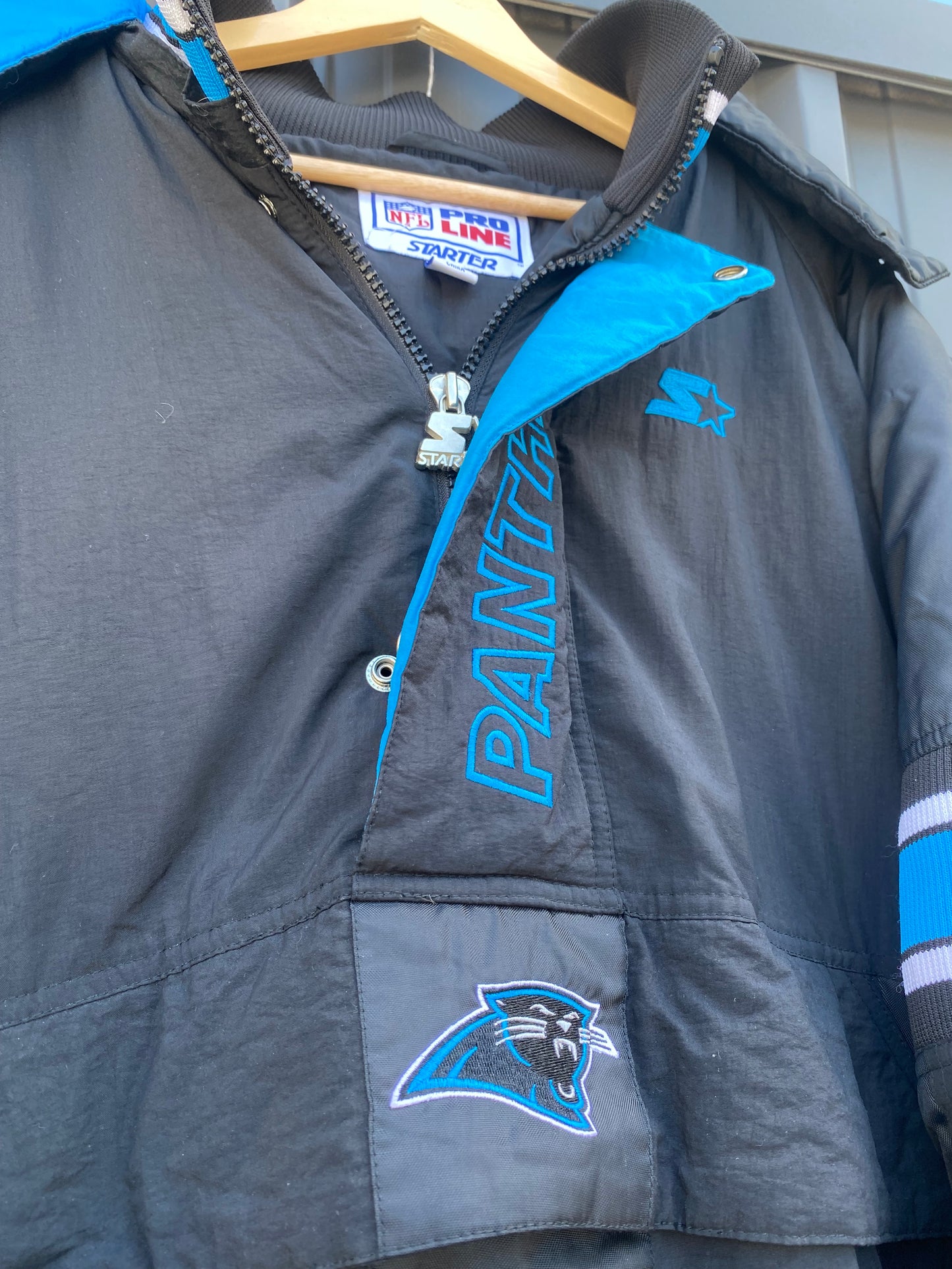 Vintage 90’s Carolina Panthers Starter Pro Line Quarter Zip Jacket ( XL )