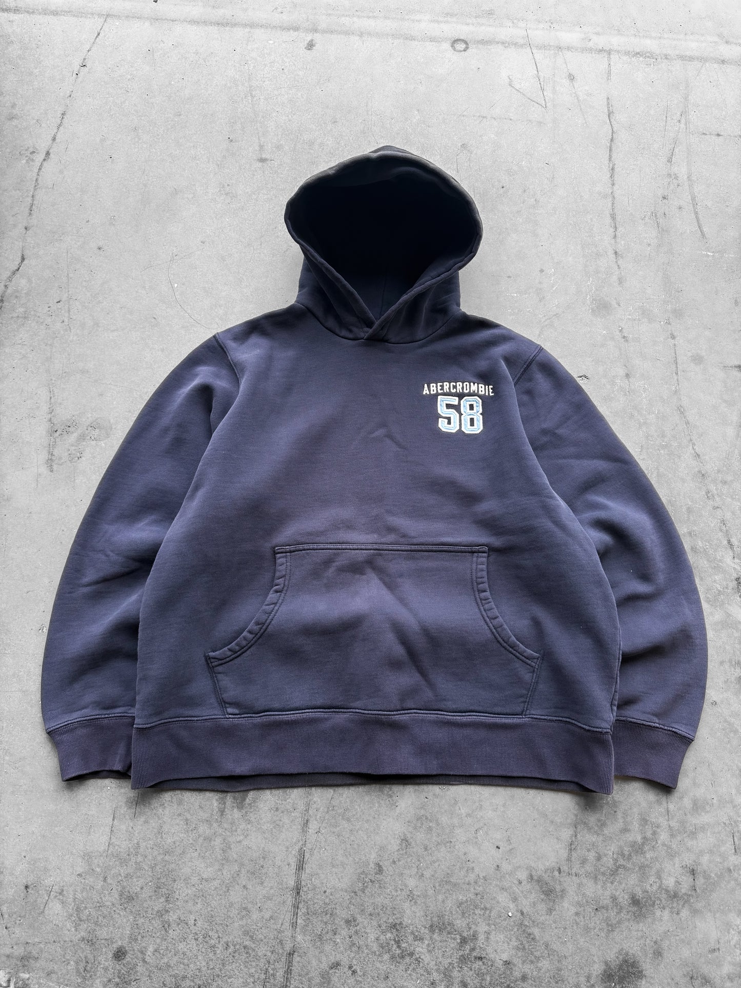 Vintage Y2K Abercrombie & Fitch Embroidered Navy Hoodie ( Medium )