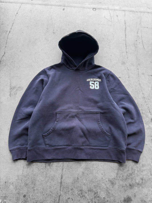 Vintage Y2K Abercrombie & Fitch Embroidered Navy Hoodie ( Medium )