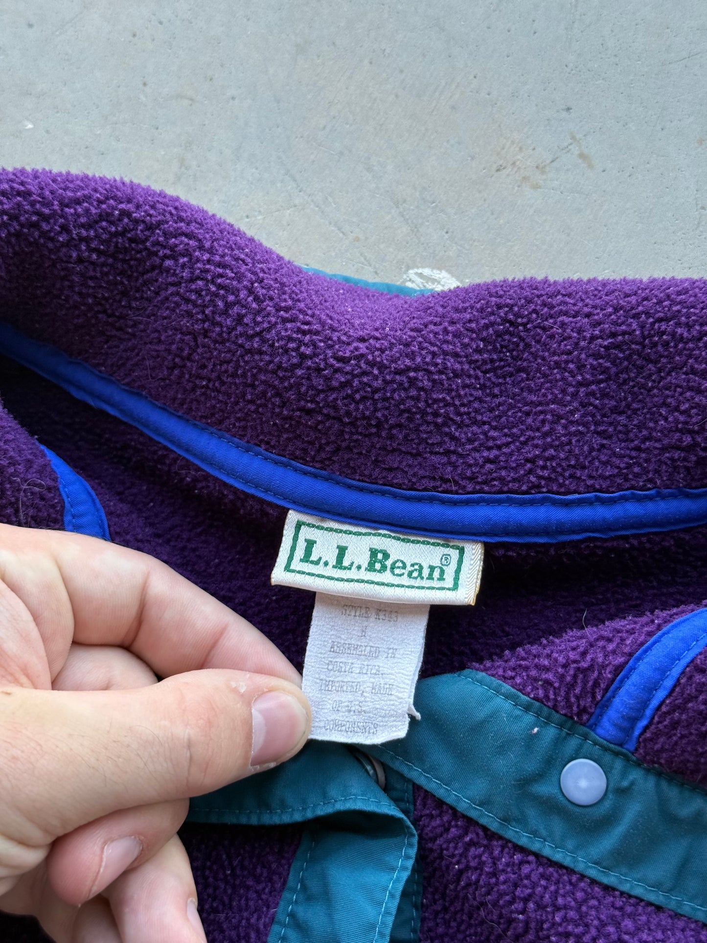 Vintage 90s LL Bean Purple & Green Fleece ( Medium )