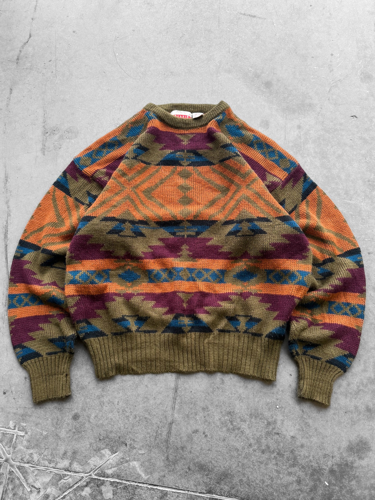 Vintage 1990s Aztec Pattern Native American Sweater ( Medium )