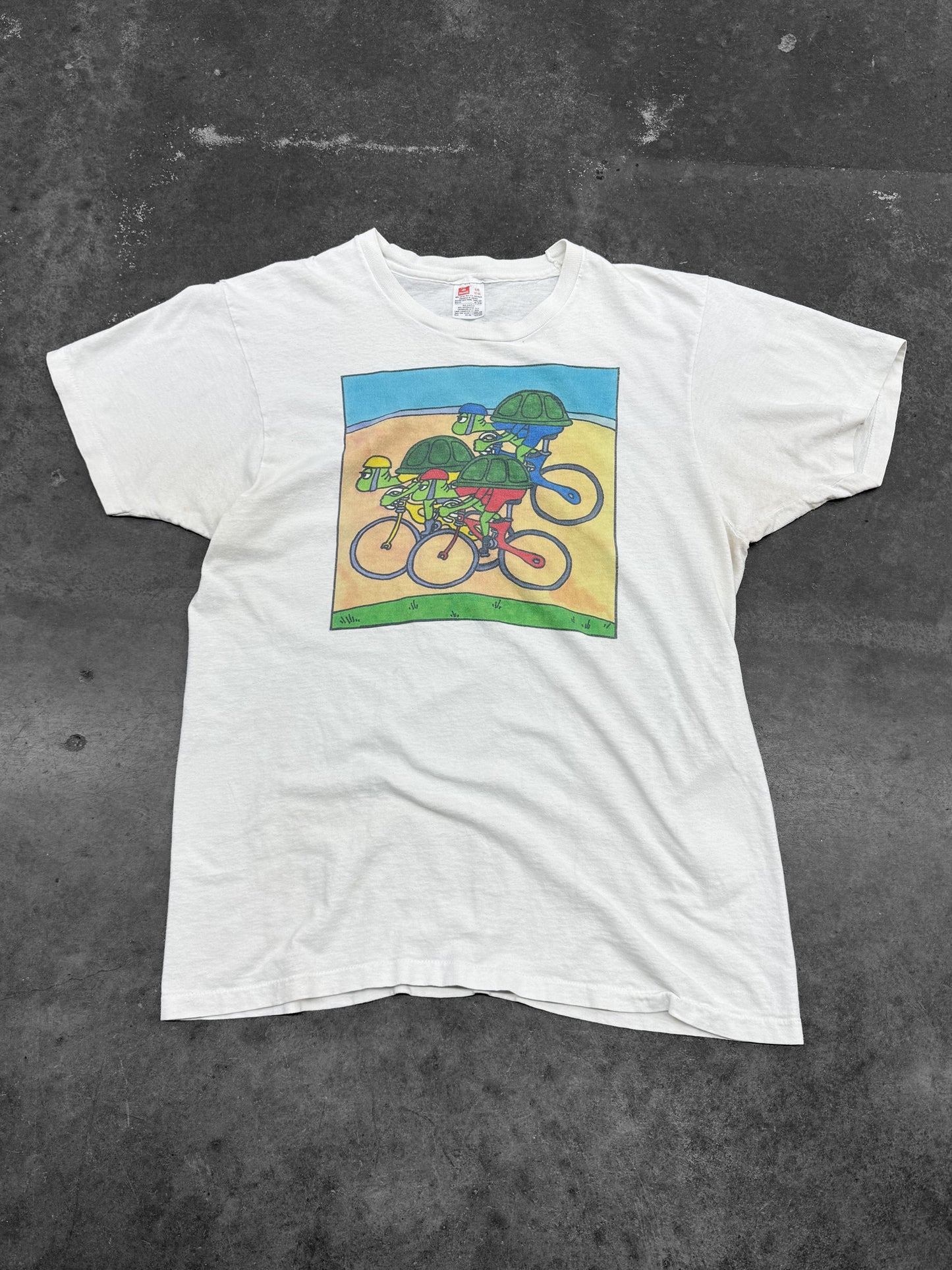 Vintage 1990s Turtle Racing Art Tee ( Large )