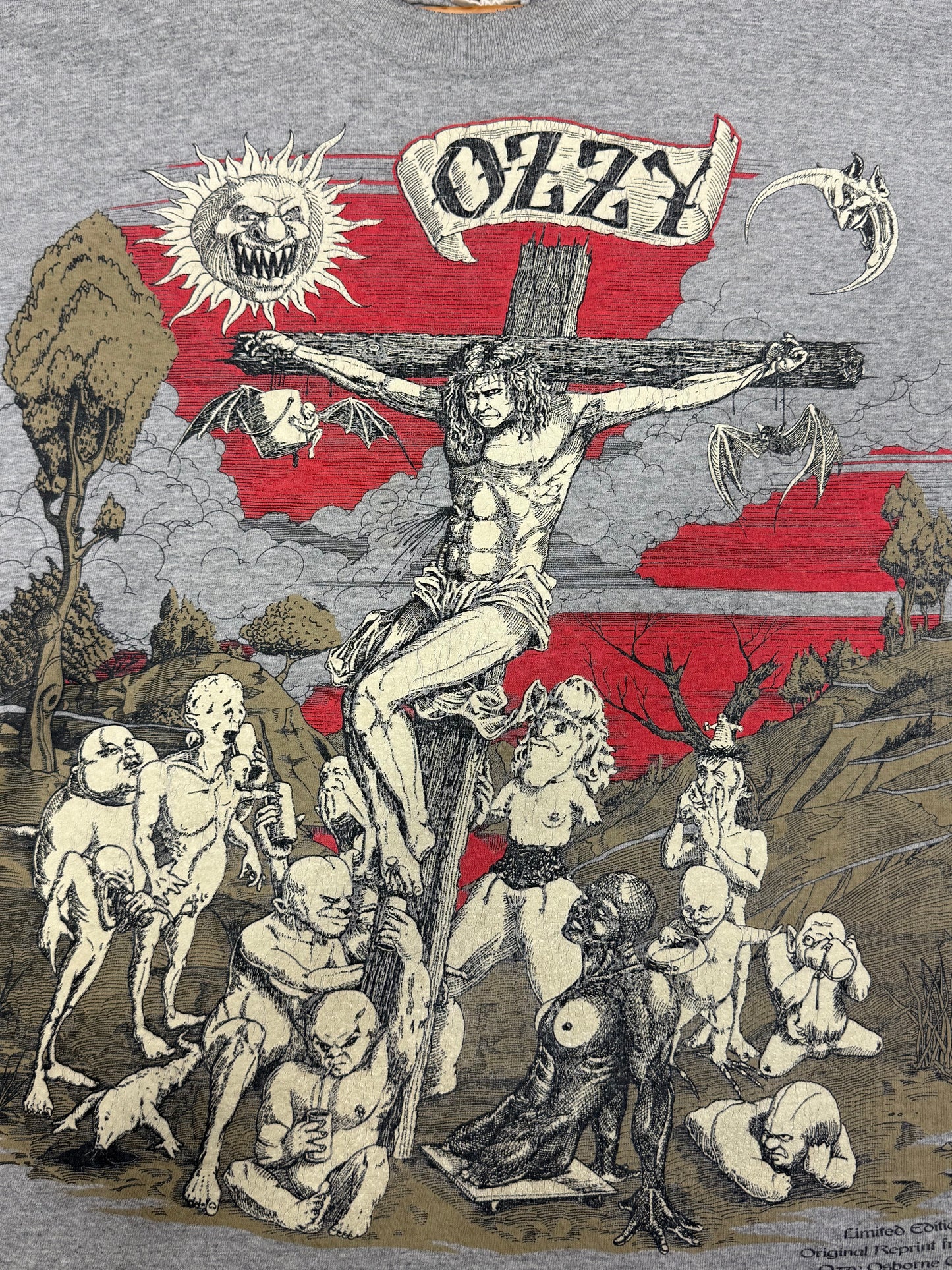 Vintage 1990s Ozzy Osbourne Crucifixion Glow In Dark Tee ( XL )