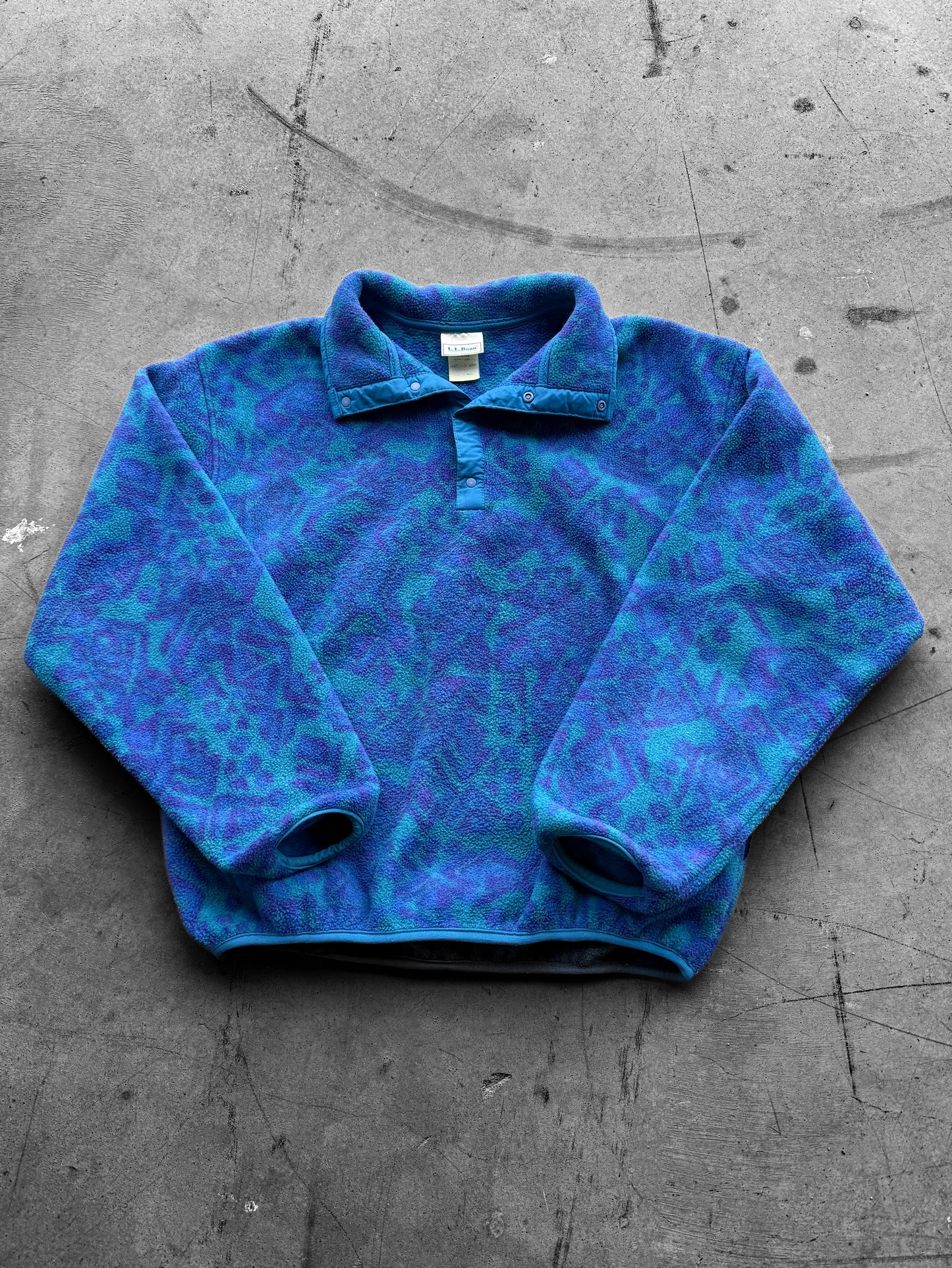 Vintage 90s LL Bean Blue & Purple Fleece ( Wmns Medium )