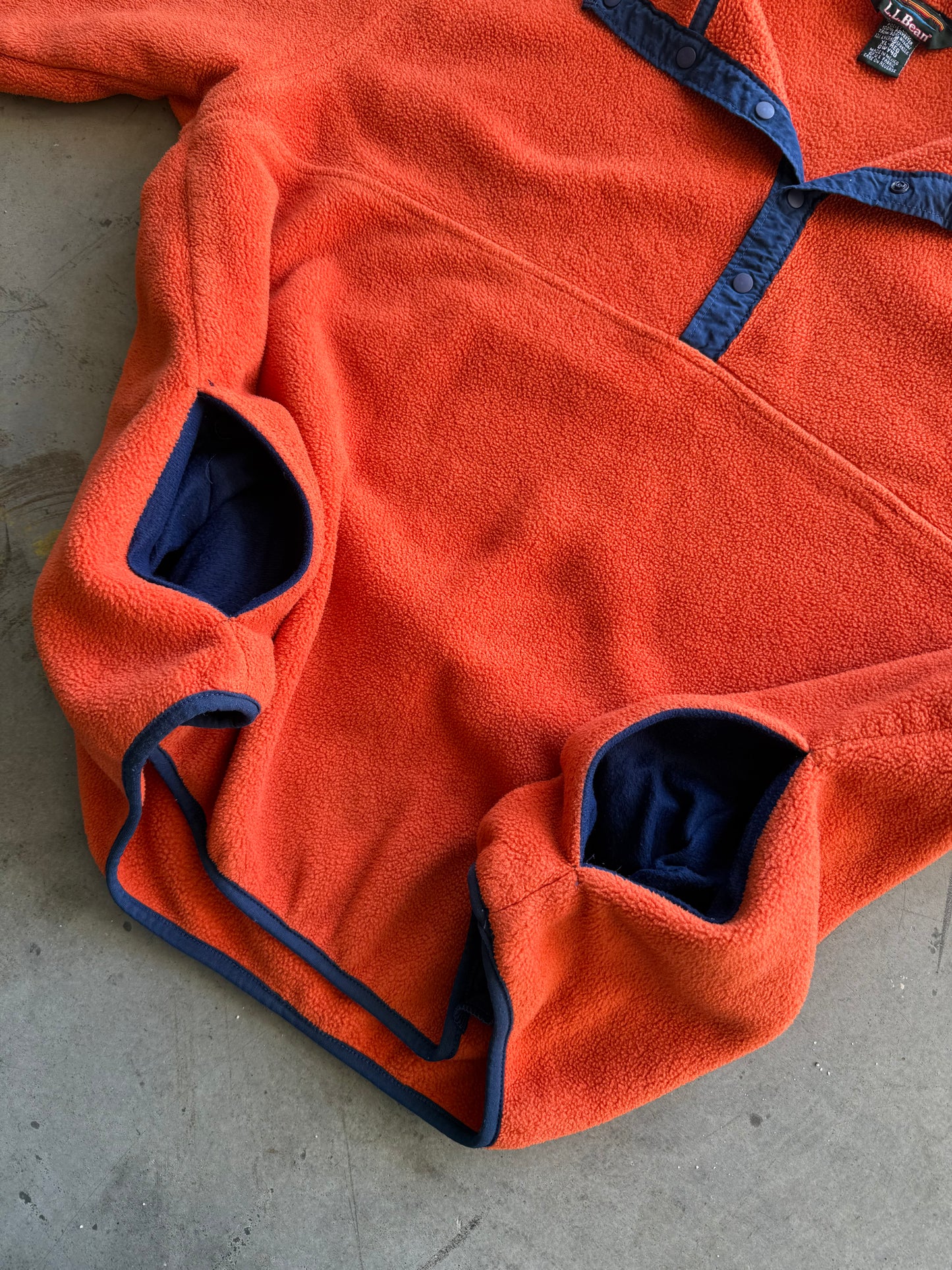 Vintage 1990s L.L.Bean Orange & Navy Fleece ( XL )