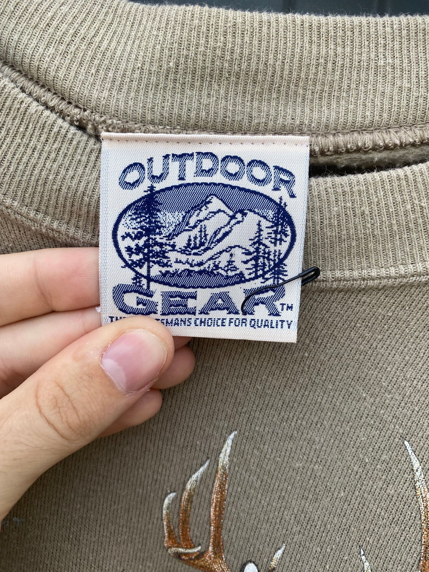 Vintage 90’s Tan Deer Nature Crewneck ( Large )