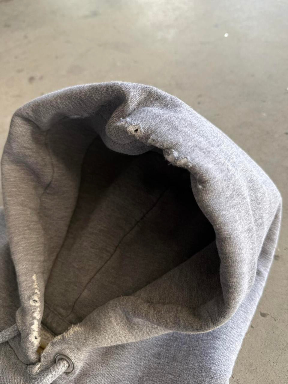 Vintage Early 2000s Abercrombie & Fitch Distressed Grey Hoodie ( Medium )