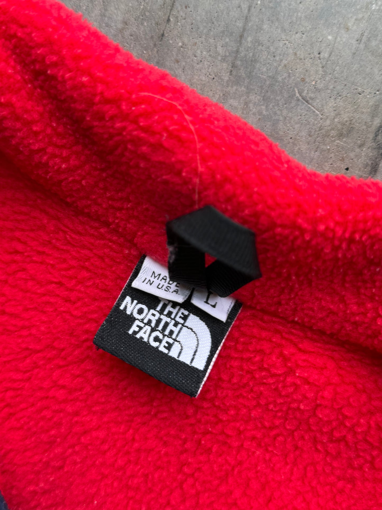 Vintage 1990s The North Face Red Made In USA Fleece ( Large )