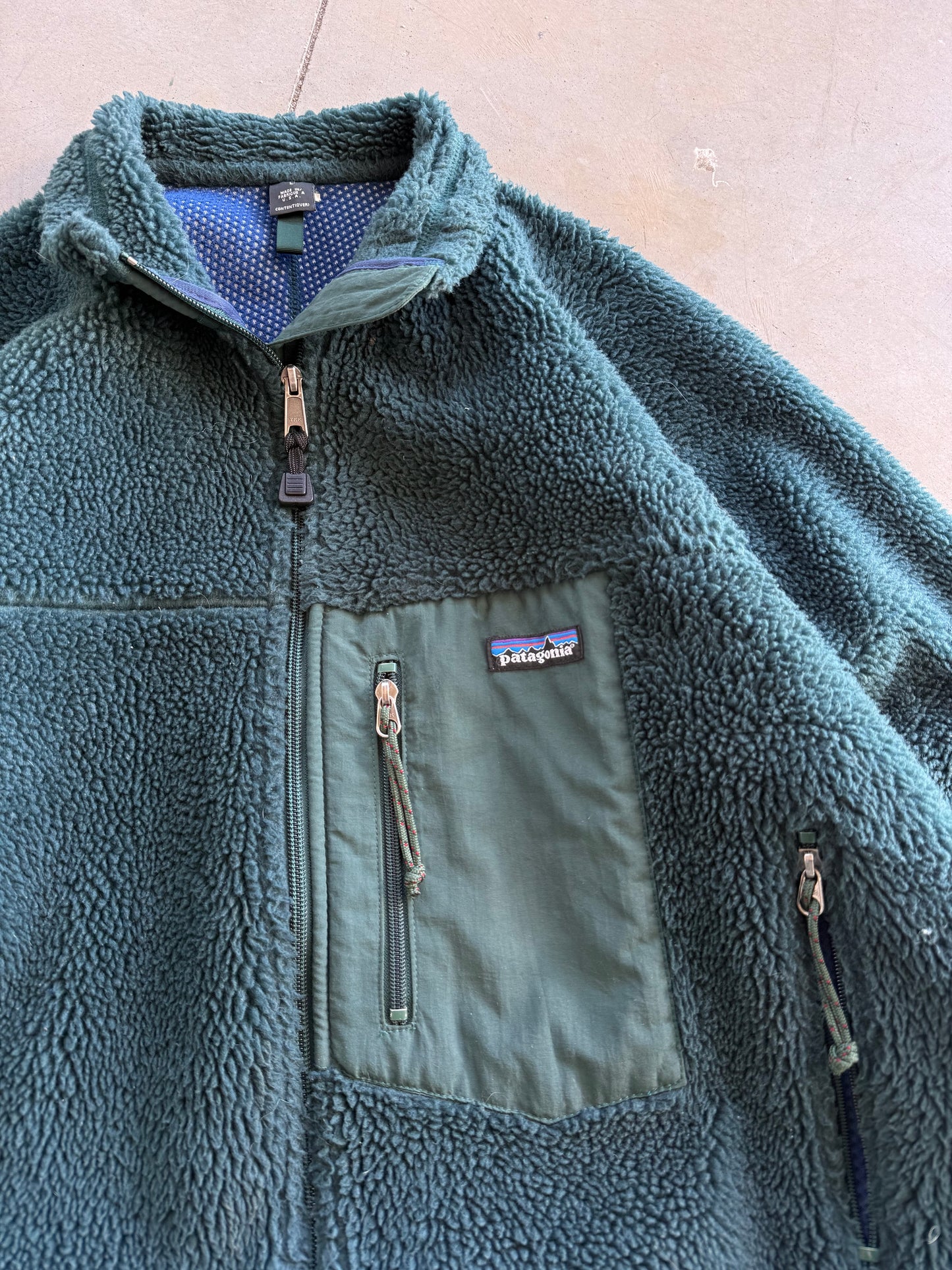 Vintage 1990s Patagonia Forest Green Deep Pile Fleece ( Large )