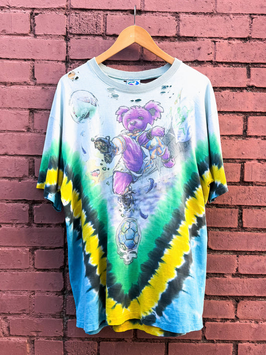 Vintage 1997 Grateful Dead Dead Headers Soccer Tie Dye Tee