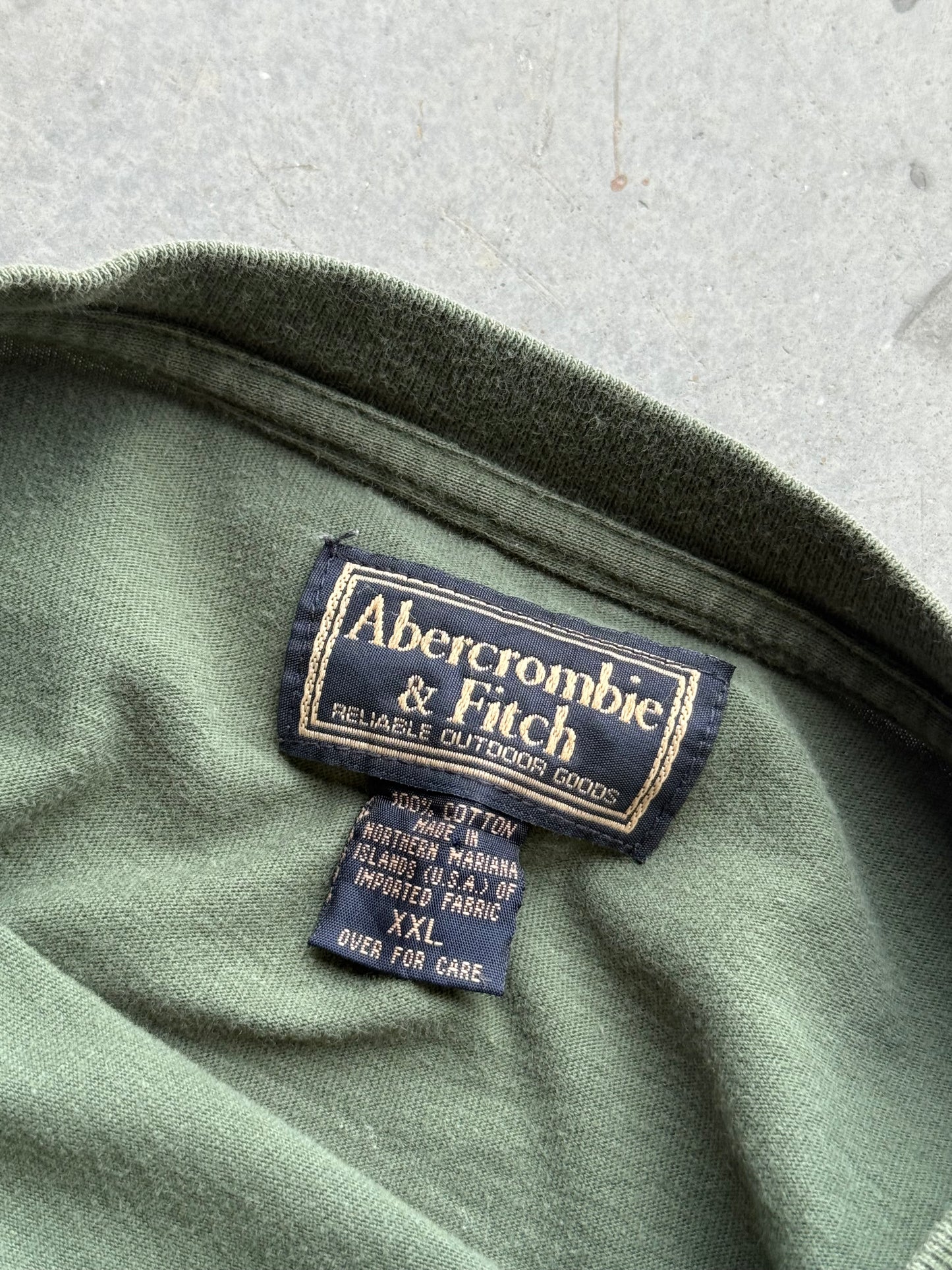 Vintage 2000s Abercrombie & Fitch Long Sleeve Green Tee ( XXL )