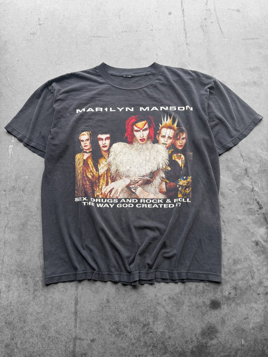 Vintage 1999 Marilyn Manson Rock Is Dead Tour Faded Tee ( XL )