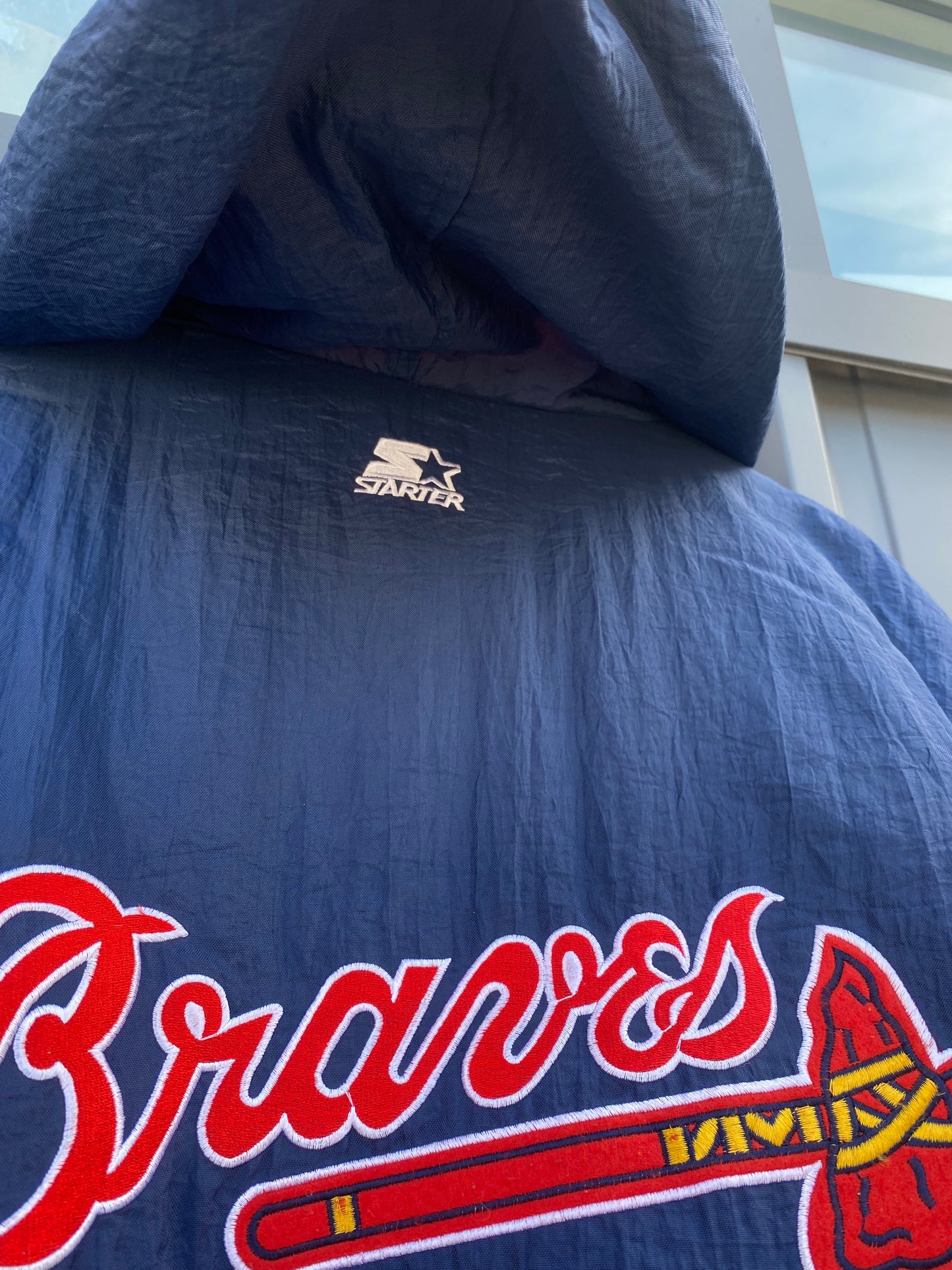 Vintage 90’s Atlanta Braves Starter Quarter Zip Jacket ( XL )