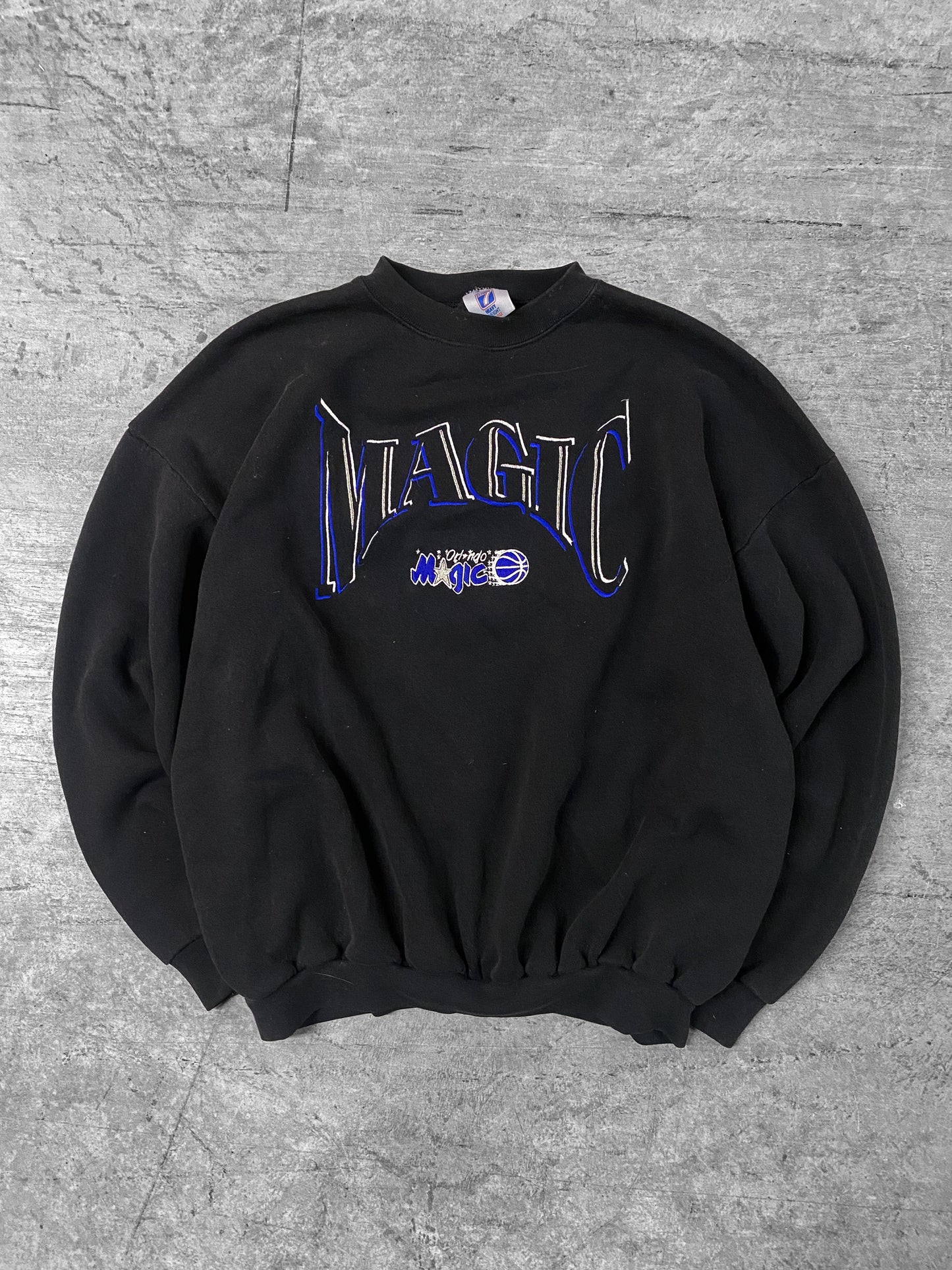 Vintage 90’s Logo 7 Orlando Magic Black Crewneck ( XL )