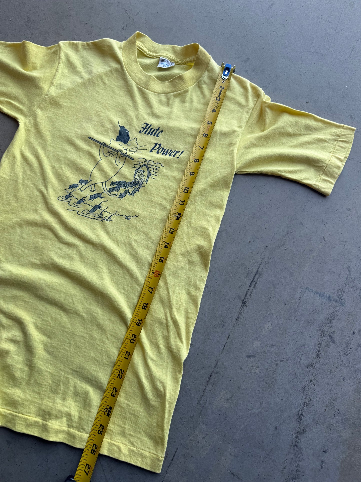 Vintage 70s Flute Power Cat Tee ( Small )