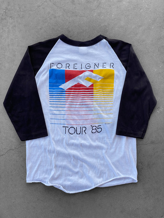 Vintage 1985 Foreigner Band Raglan Tee ( Fits Small )