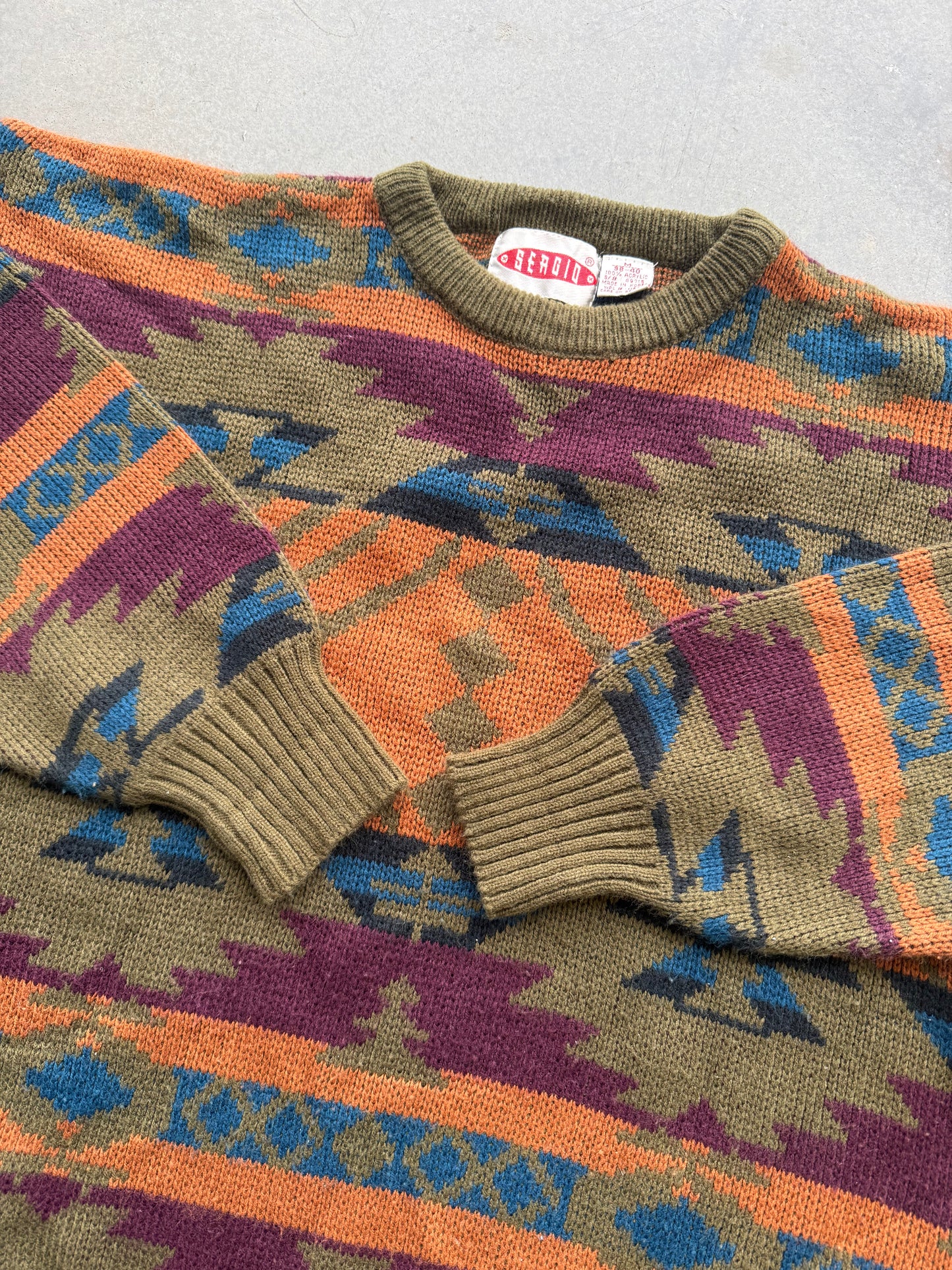 Vintage 1990s Aztec Pattern Native American Sweater ( Medium )