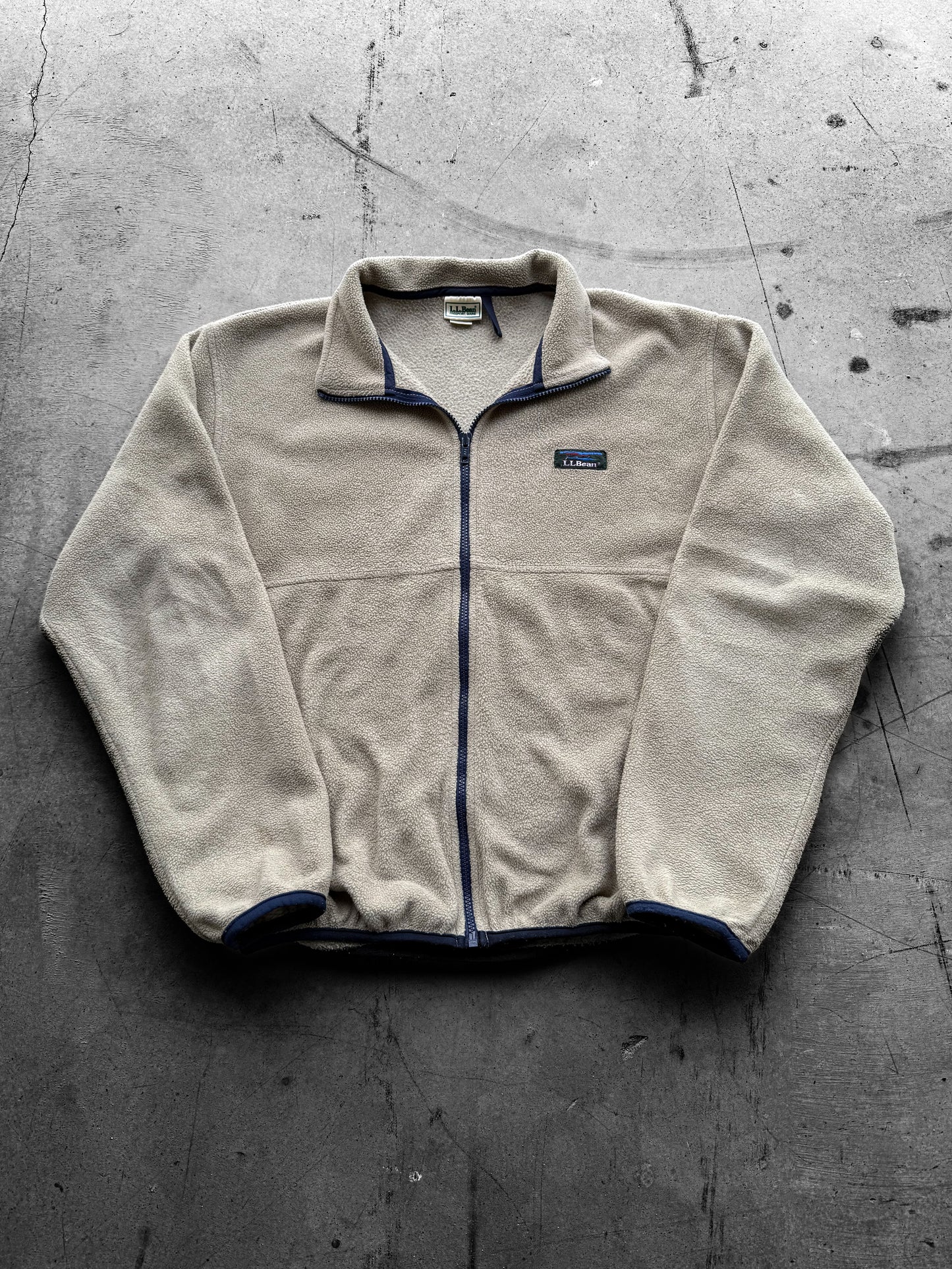Vintage 90s LLBean Tan Zip Up Fleece (Large)