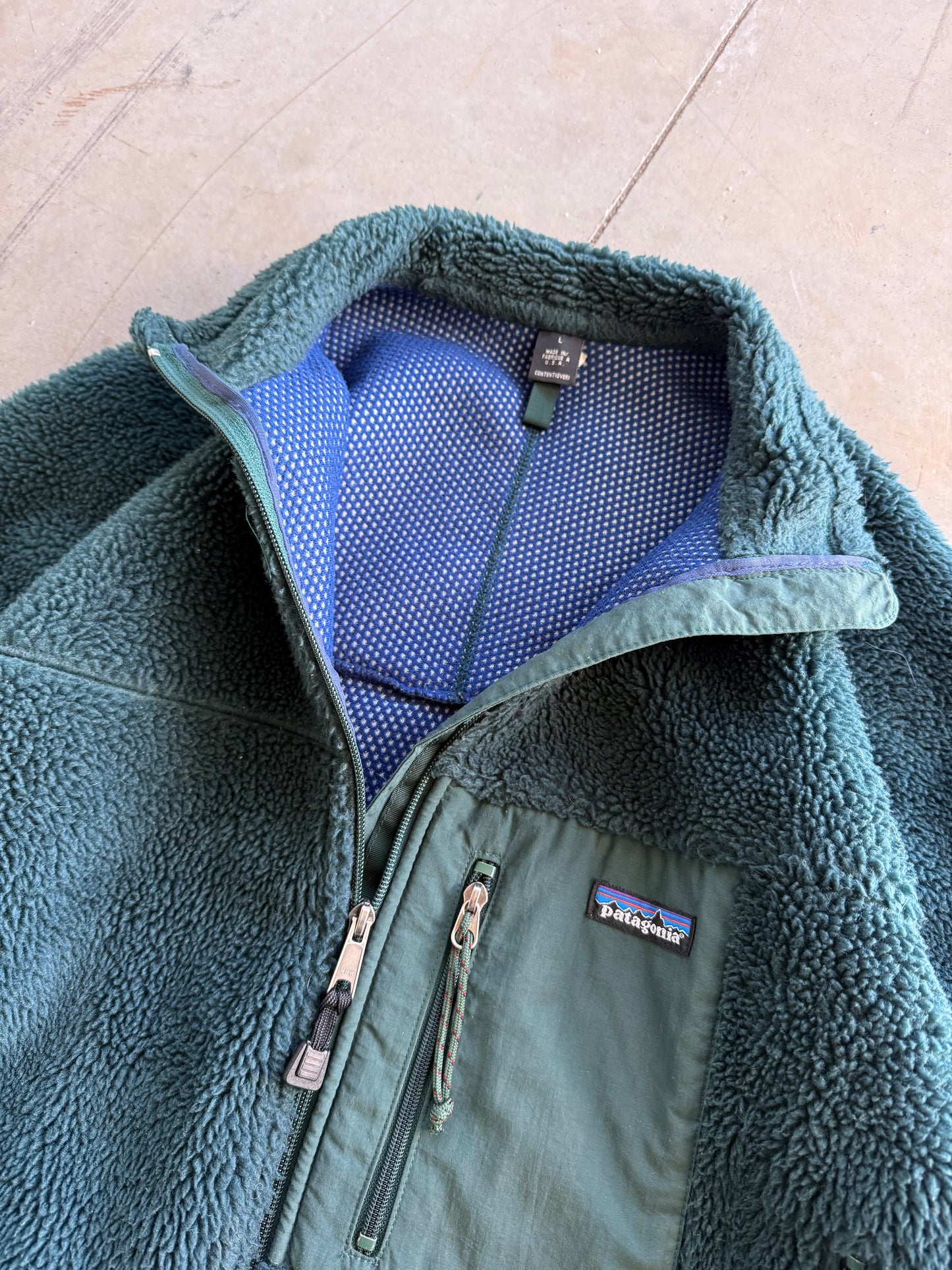 Vintage 1990s Patagonia Forest Green Deep Pile Fleece ( Large )