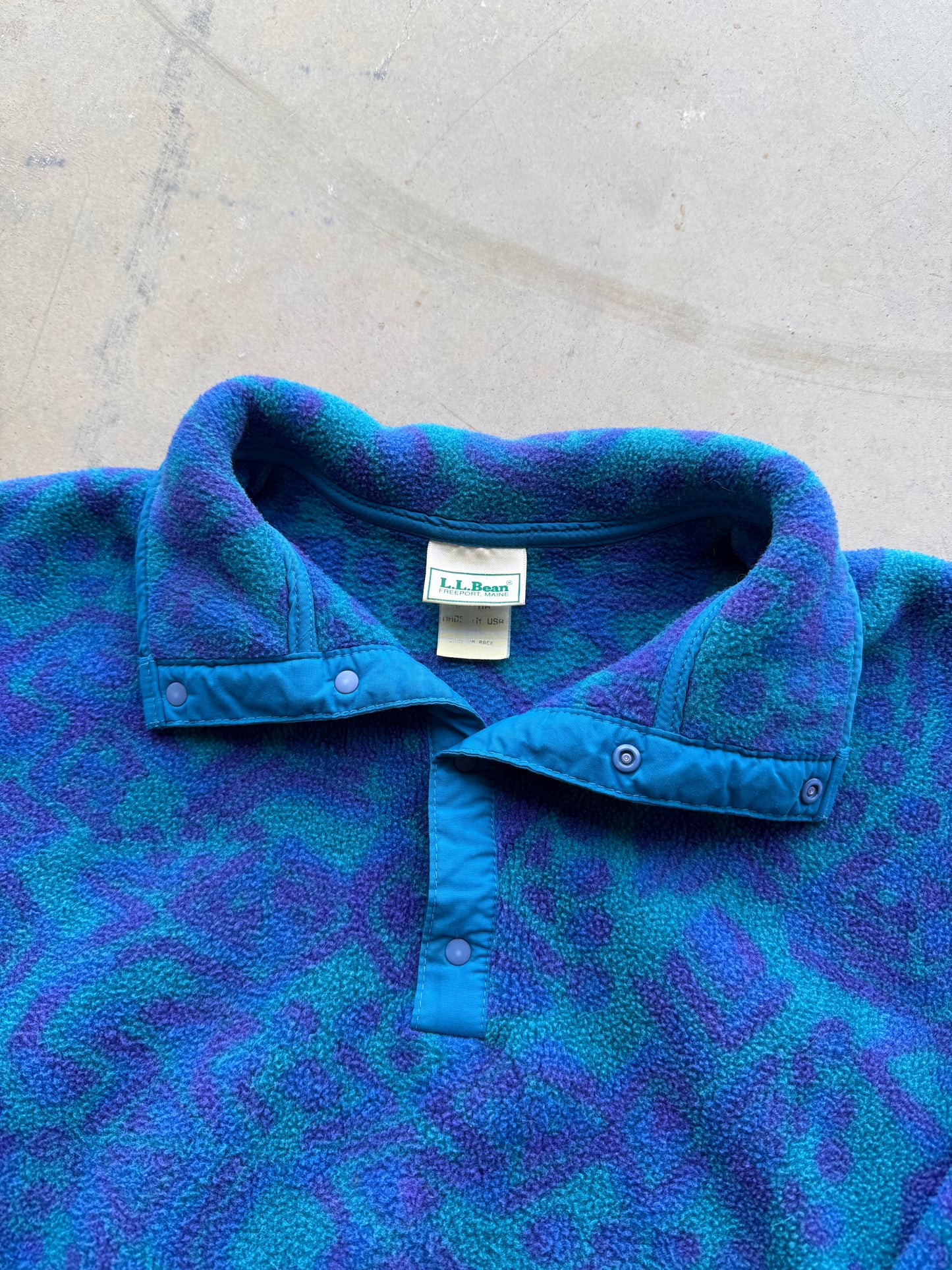 Vintage 90s LL Bean Blue & Purple Fleece ( Wmns Medium )