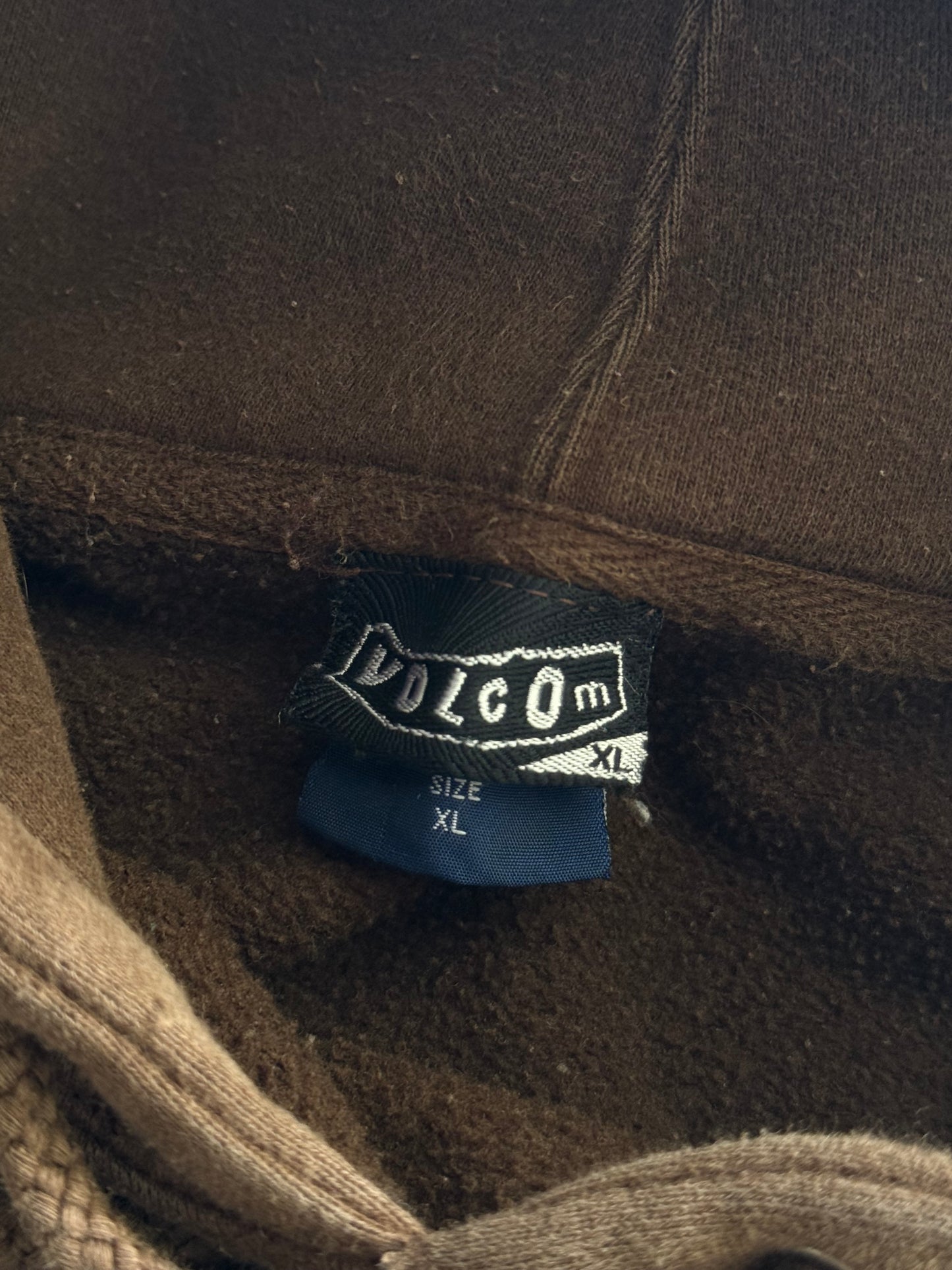 Vintage 2000s Volcom Brown Skate Y2K Hoodie ( XL )