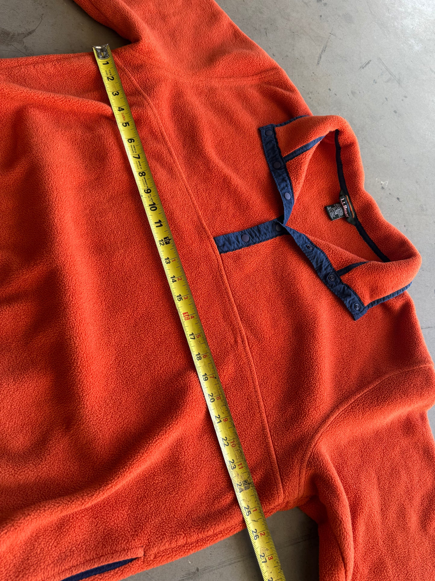 Vintage 1990s L.L.Bean Orange & Navy Fleece ( XL )