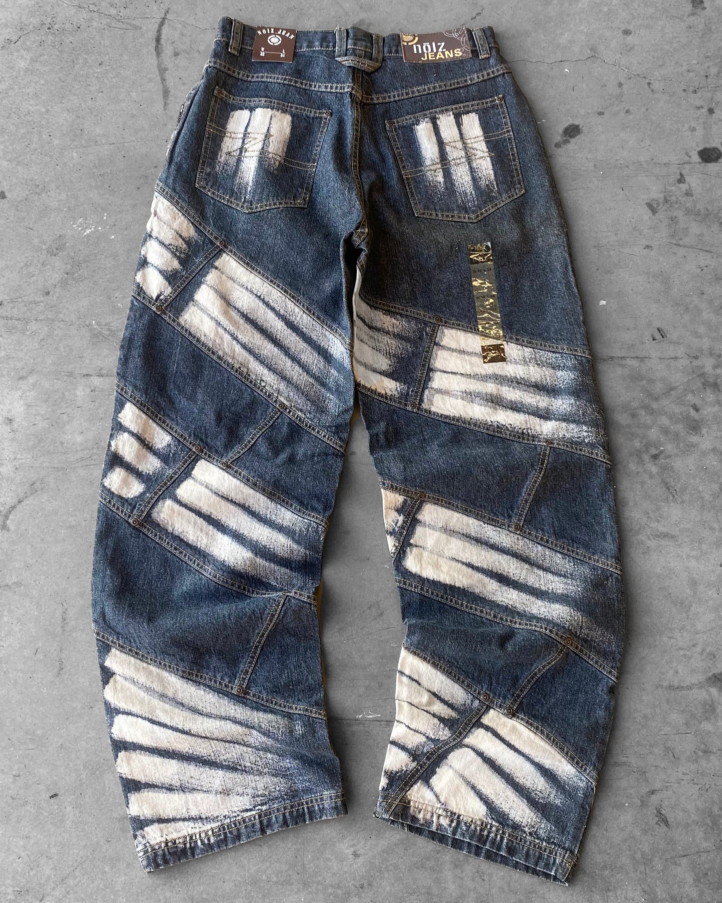 Vintage Y2K Noiz Baggy Painted Mens Denim Jeans (32x34)