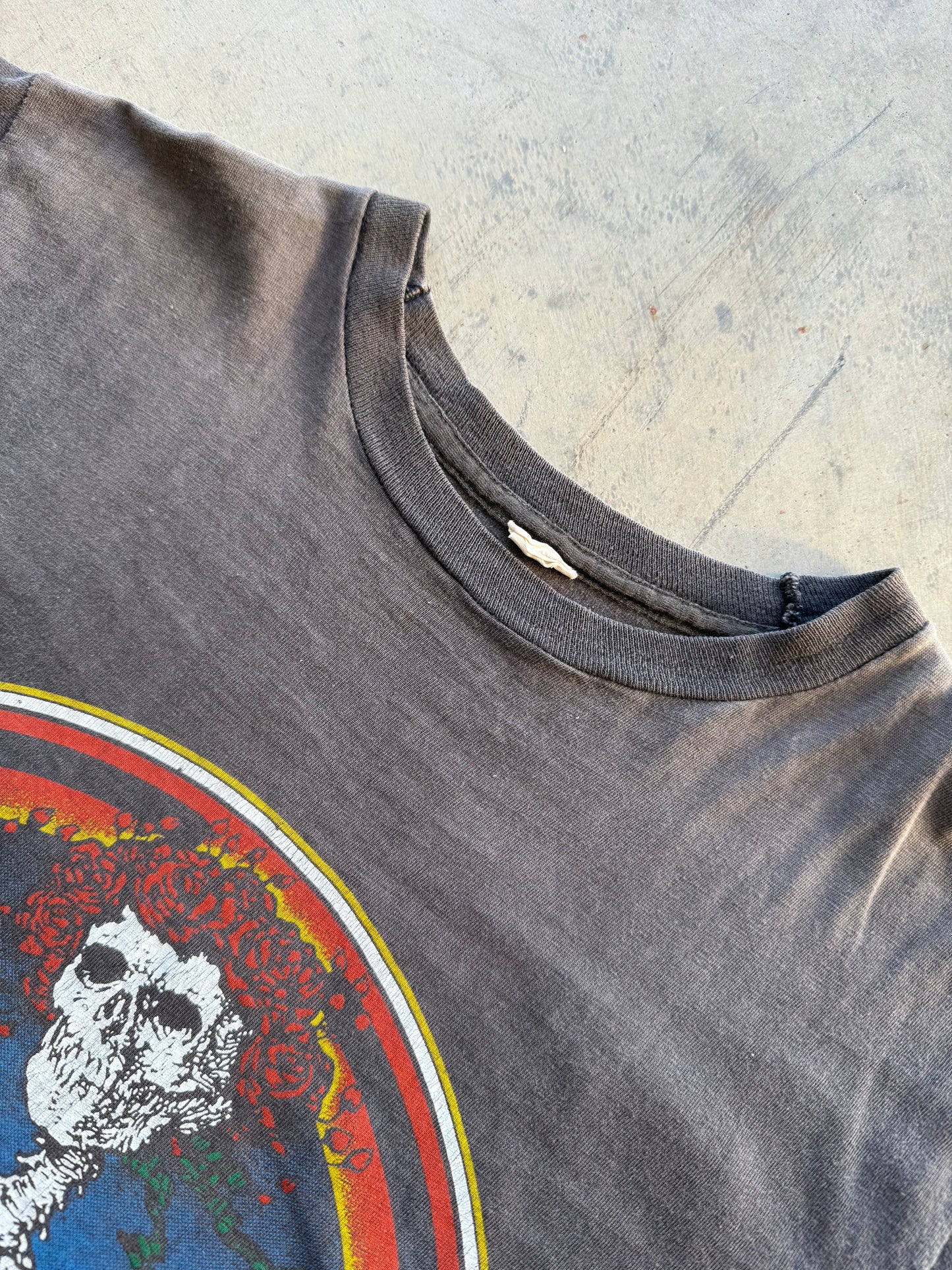 Vintage 1980 Grateful Dead Bertha Skeleton Faded Tour Tee ( Medium )
