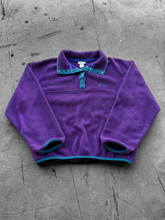 Vintage 90s LL Bean Purple & Green Fleece ( Medium )