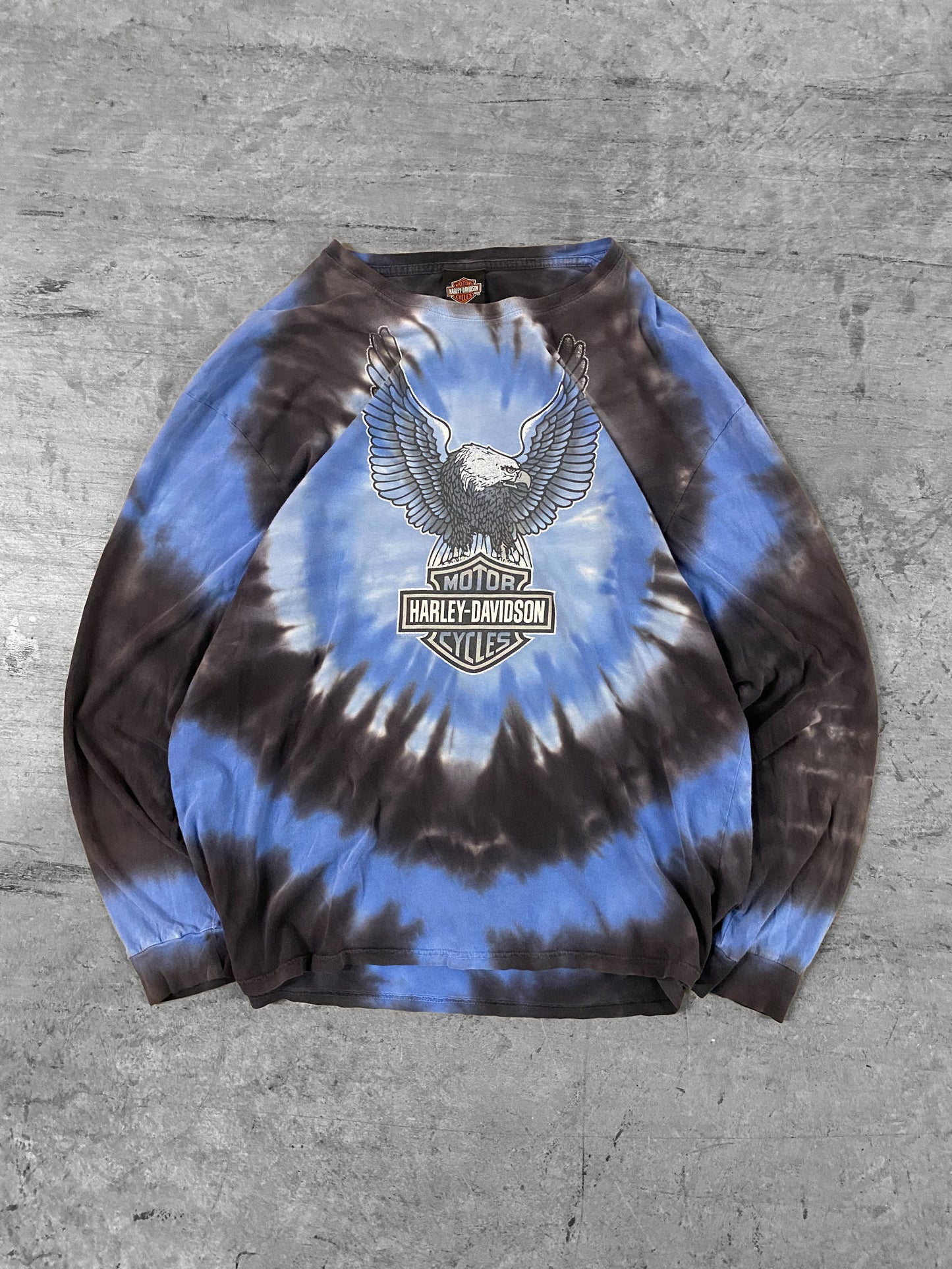 Vintage Y2K Tie dye Harley Davidson Long Sleeve ( XL )