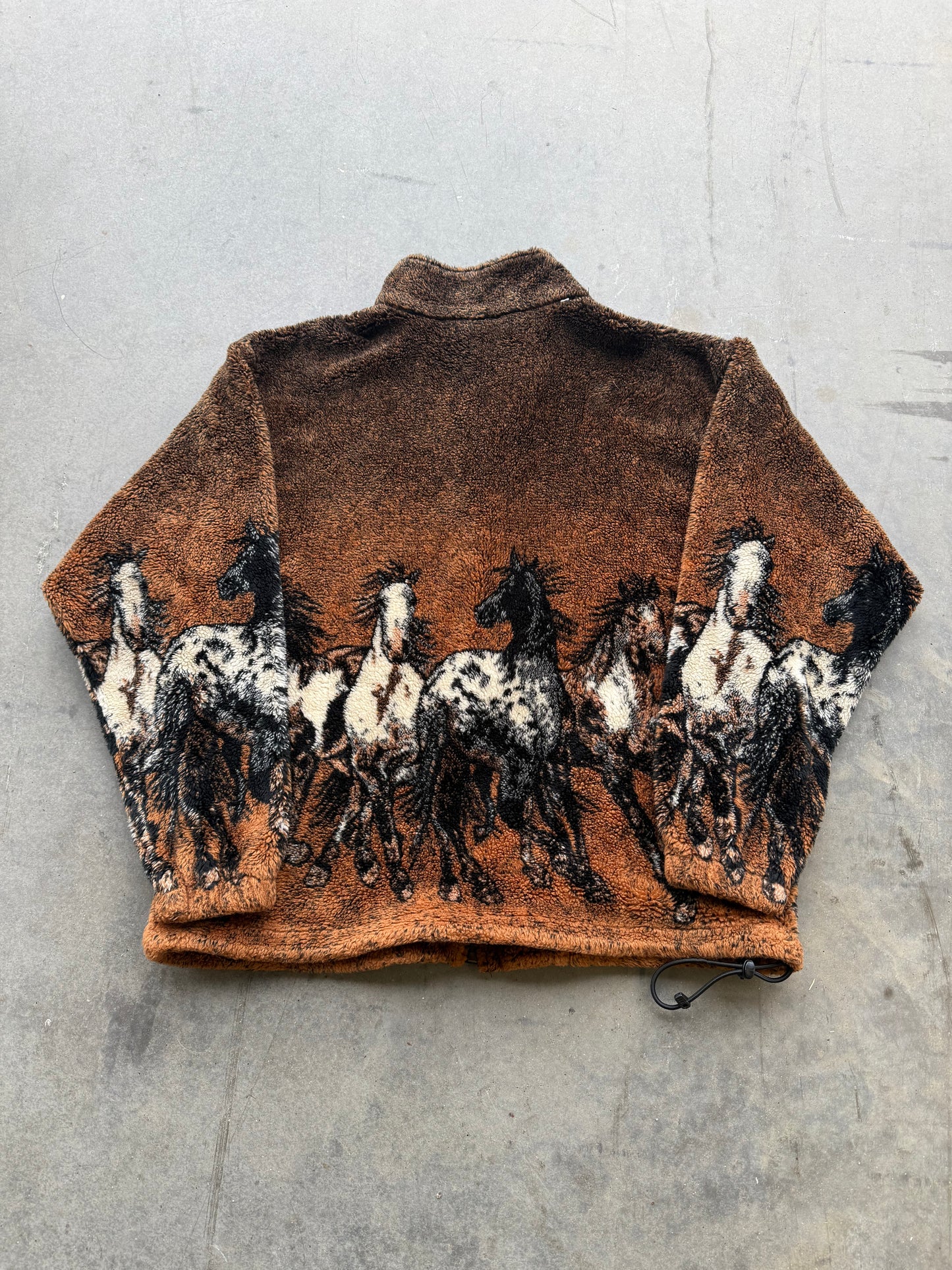 Vintage 1990s Outback Trading Company Horse Fleece ( Medium )