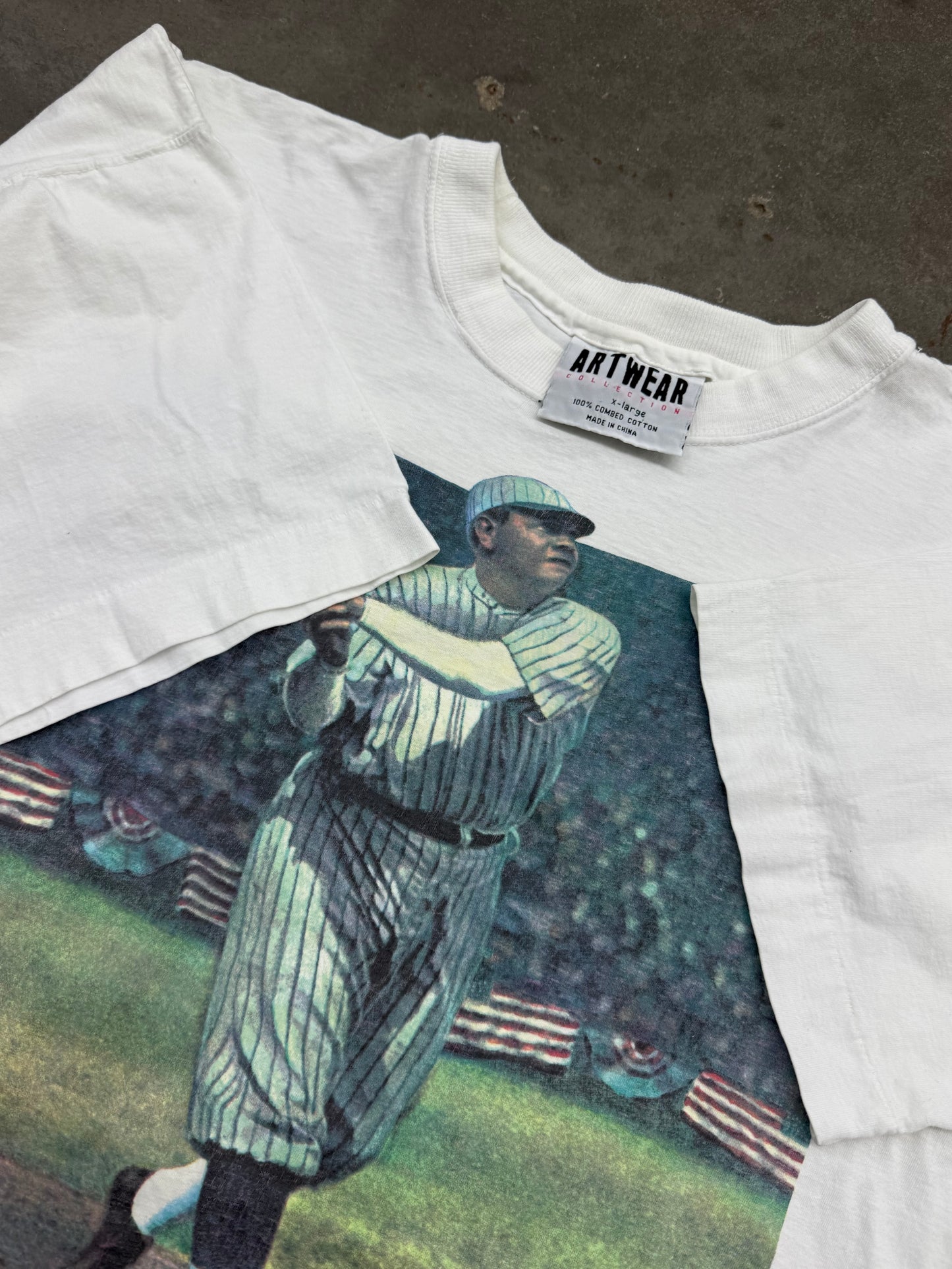 Vintage 1991 Babe Ruth Baseball Art Tee ( XL )