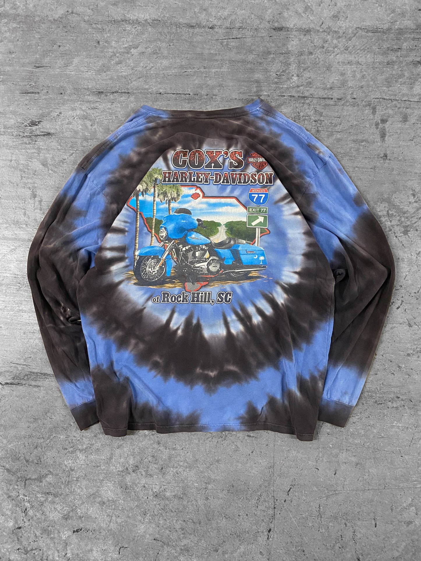 Vintage Y2K Tie dye Harley Davidson Long Sleeve ( XL )