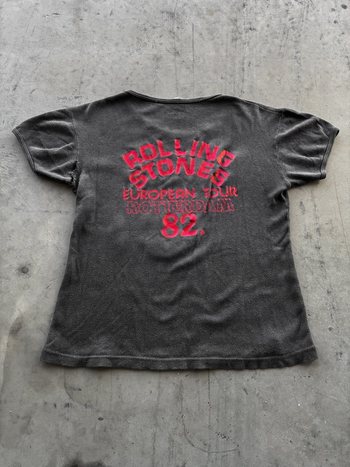 Vintage 1982 The Rolling Stones Amsterdam European Tour Tee ( Medium )