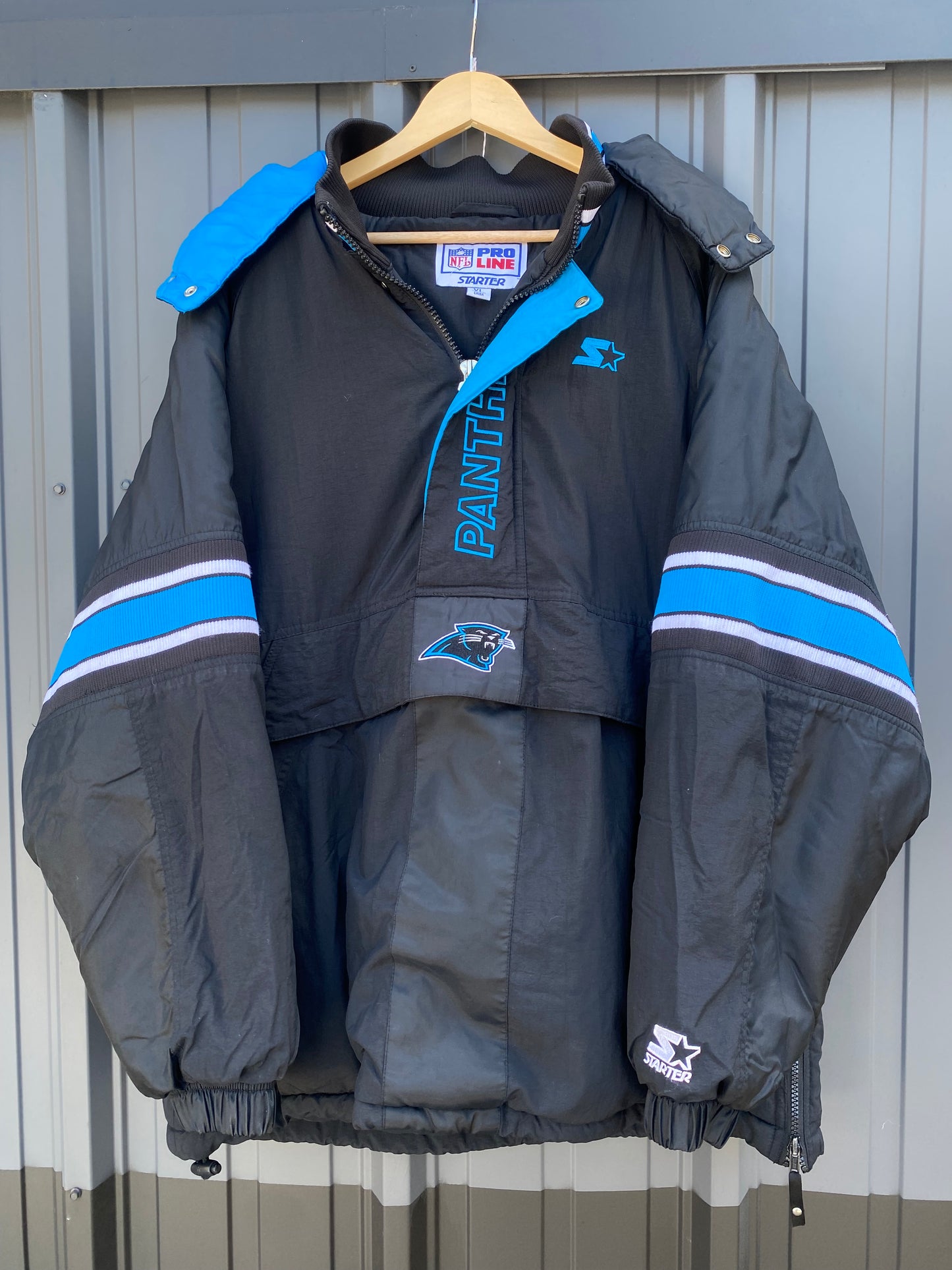 Vintage 90’s Carolina Panthers Starter Pro Line Quarter Zip Jacket ( XL )