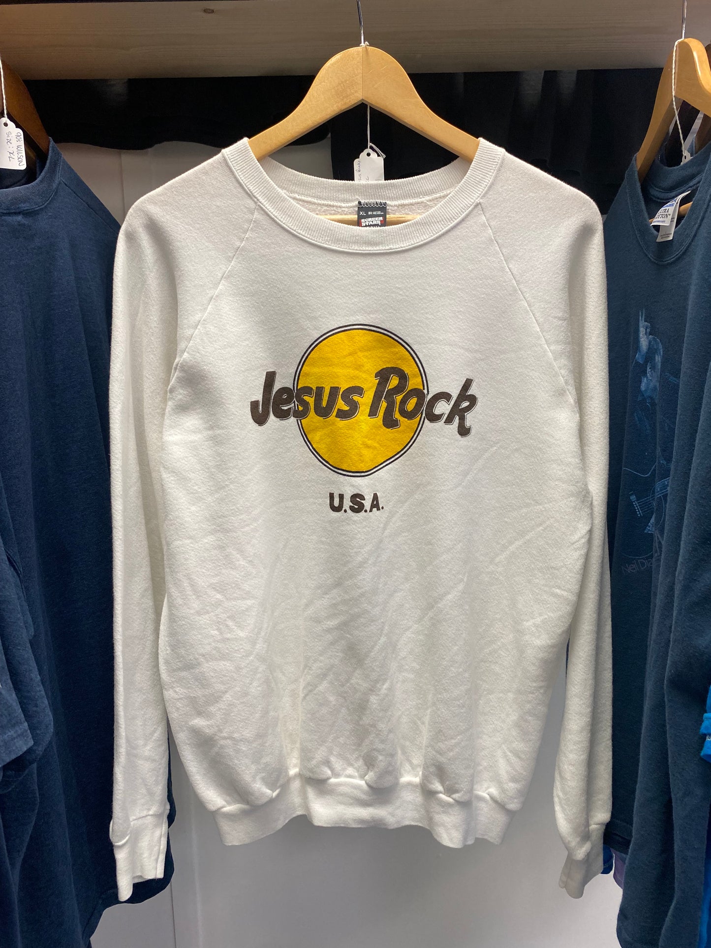 Vintage Jesus Rock U.S.A White Crewneck ( XL )