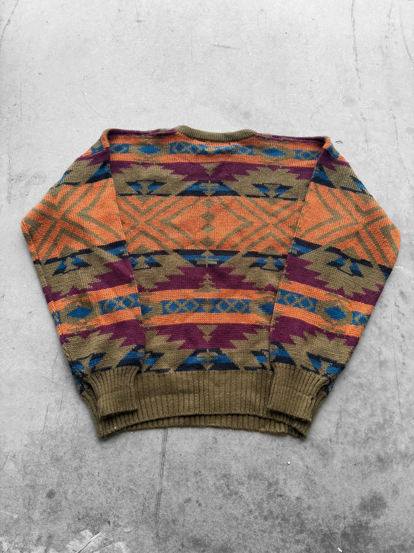 Vintage 1990s Aztec Pattern Native American Sweater ( Medium )