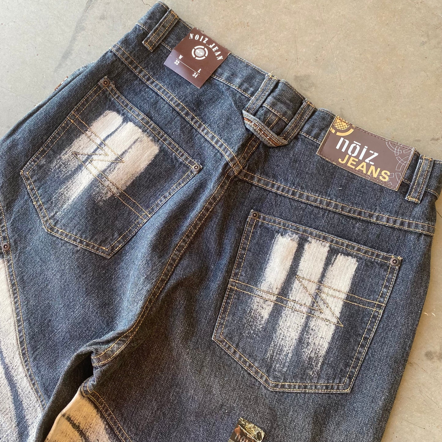 Vintage Y2K Noiz Baggy Painted Mens Denim Jeans (32x34)