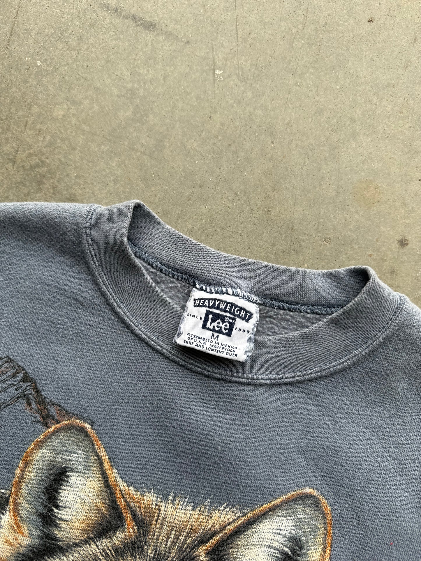 Vintage 1990s Lee Sport Extinction Is Forever Wolf Nature Sweatshirt ( Medium )