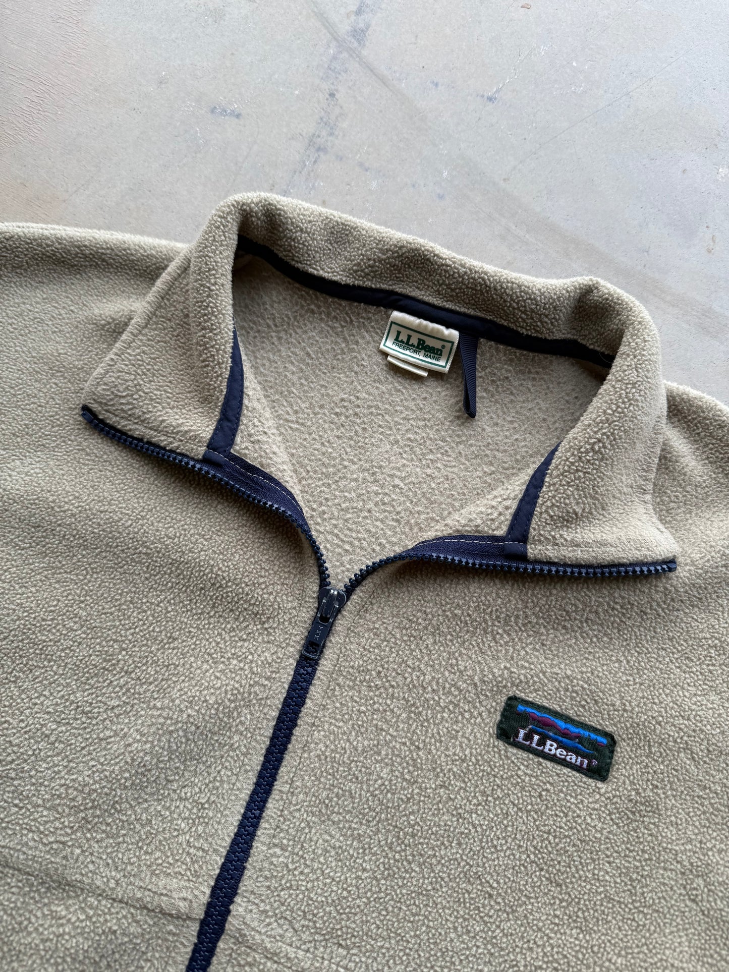 Vintage 90s LLBean Tan Zip Up Fleece (Large)