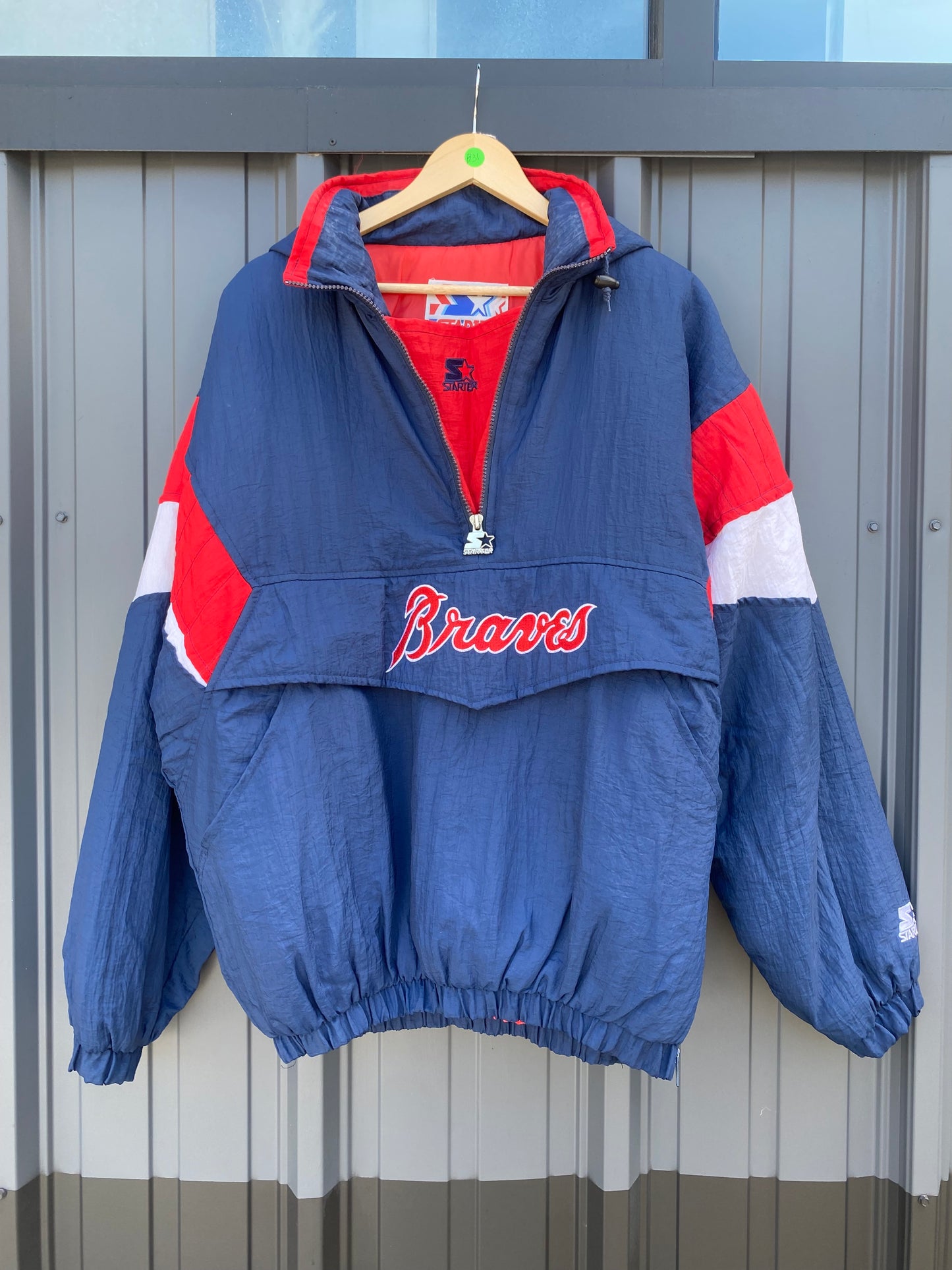 Vintage 90’s Atlanta Braves Starter Quarter Zip Jacket ( XL )