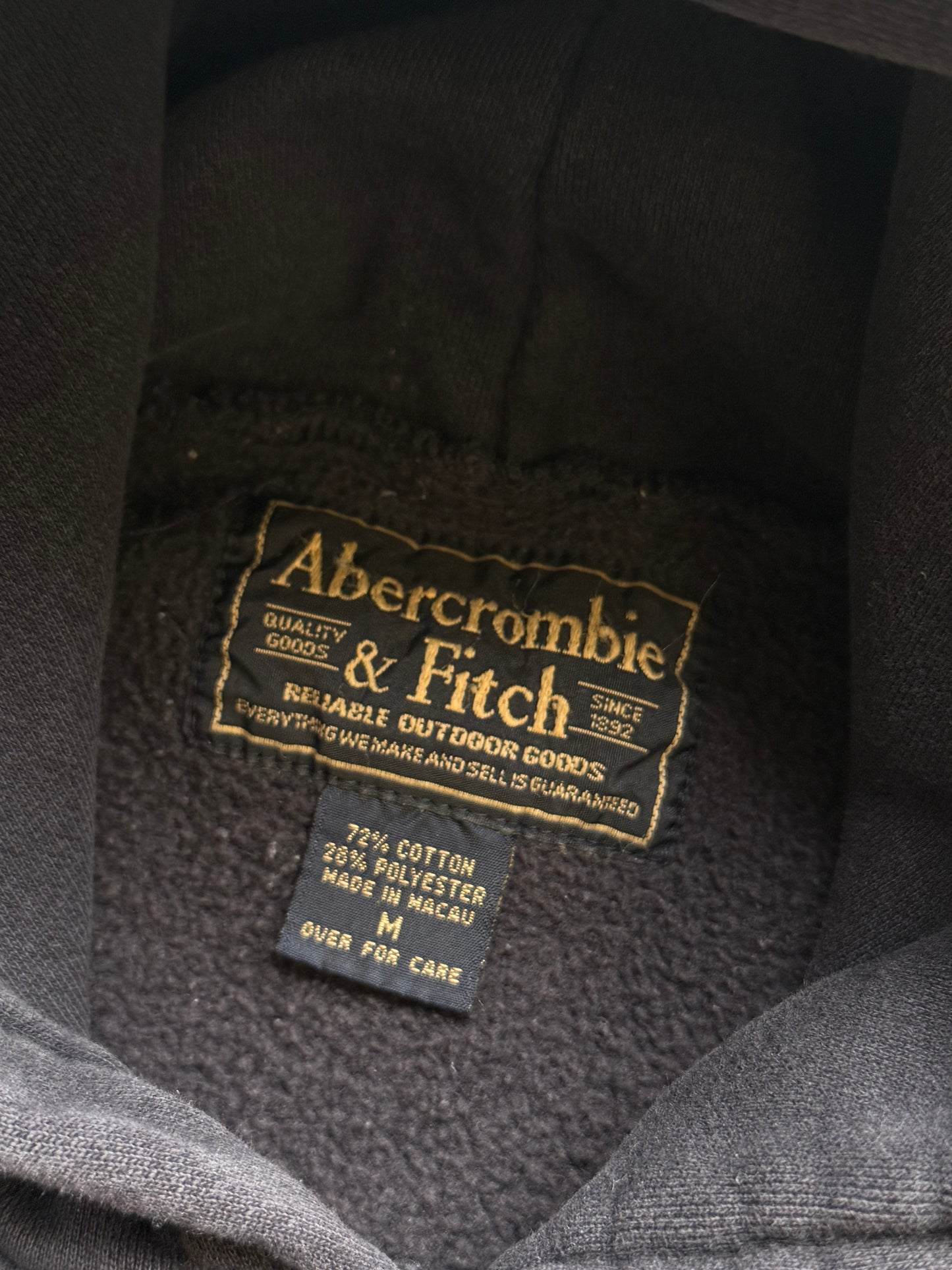 Vintage Y2K Abercrombie & Fitch Embroidered Navy Hoodie ( Medium )