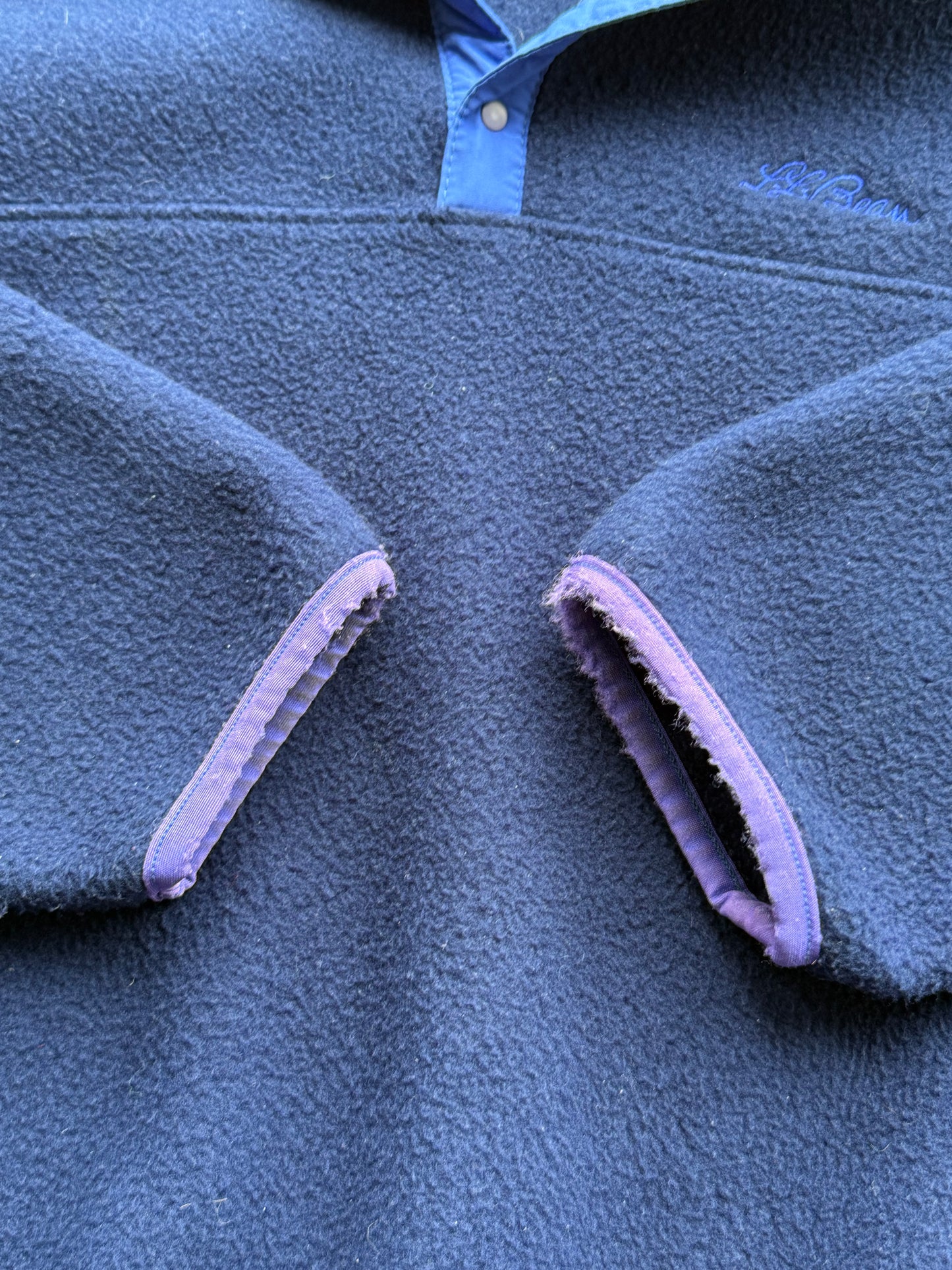 Vintage 1990s L.L.Bean Blue & Purple Quarter Snap Fleece ( XL )