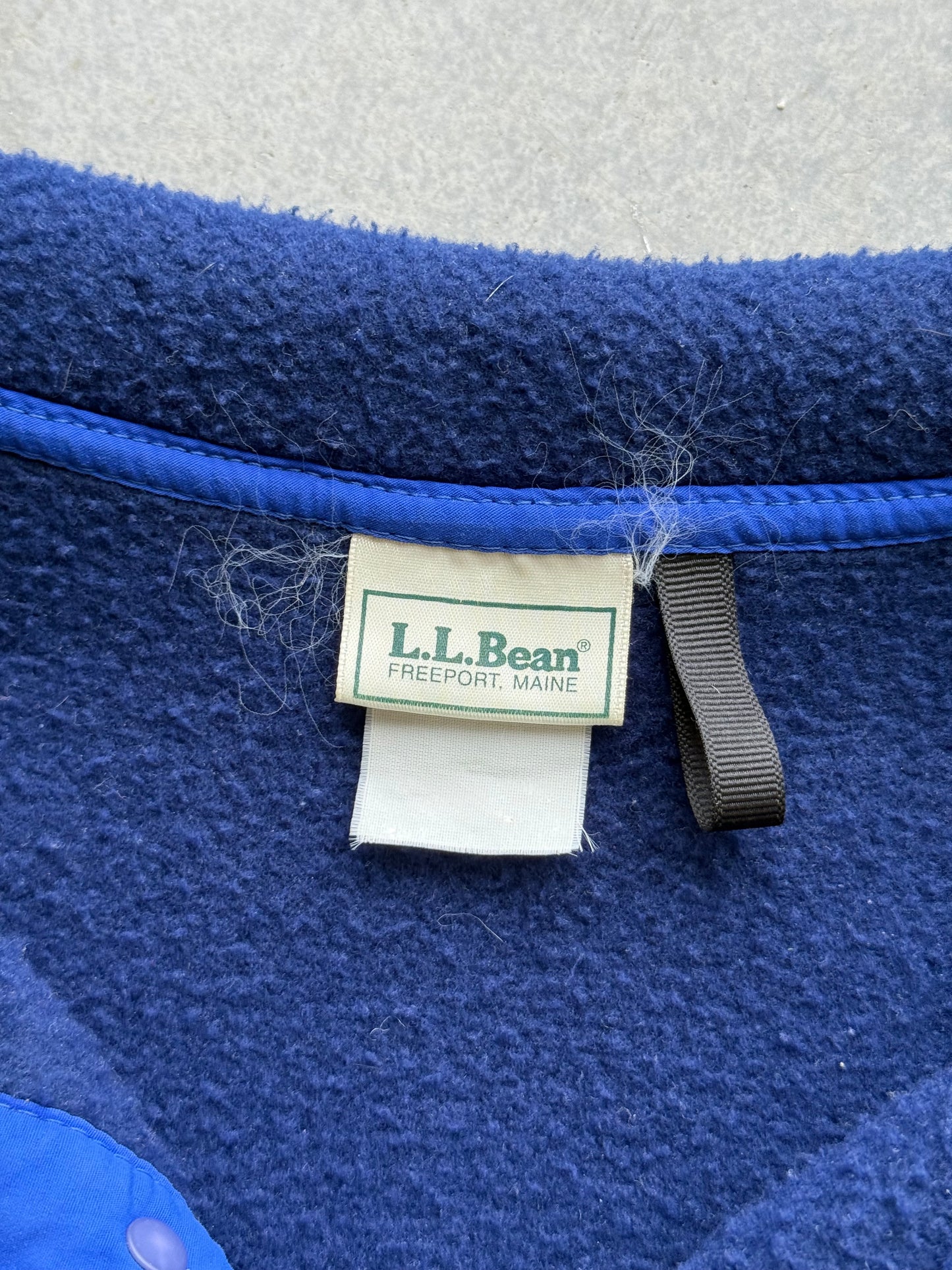 Vintage 1990s L.L.Bean Blue & Purple Quarter Snap Fleece ( XL )